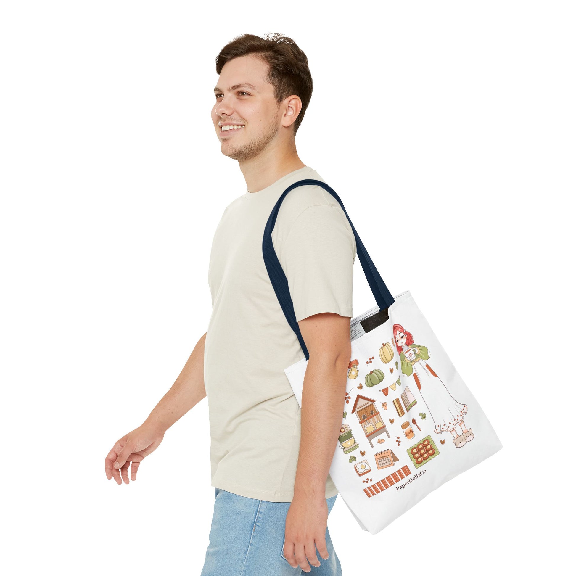 Autumn-Themed Tote Bag, Cozy Fall Essentials, Cute Eco-Friendly Shoulder Bag, Harvest Season Shopping Bag, Pumpkin Spice Carryall | Cherry Merch