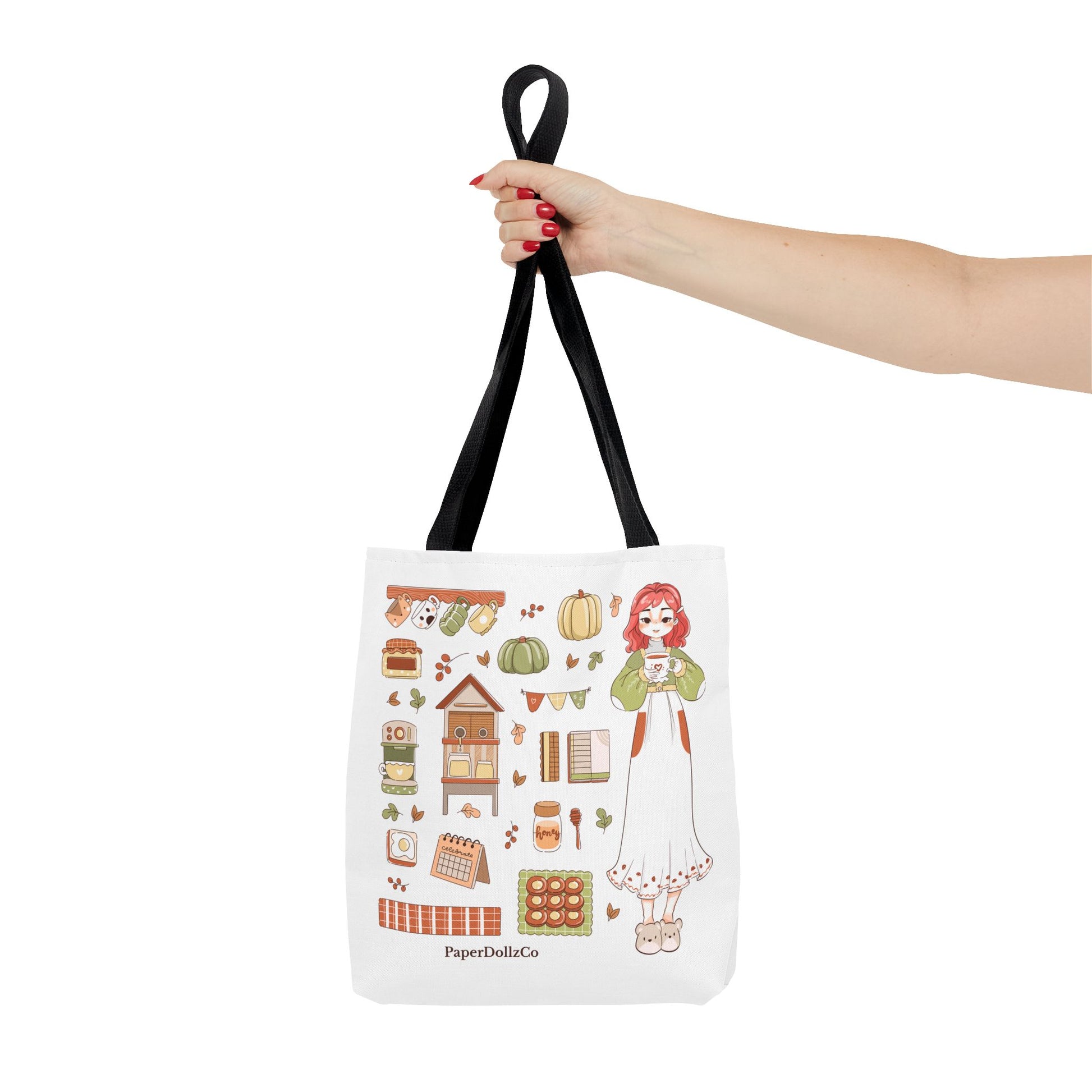 Autumn-Themed Tote Bag, Cozy Fall Essentials, Cute Eco-Friendly Shoulder Bag, Harvest Season Shopping Bag, Pumpkin Spice Carryall | Cherry Merch