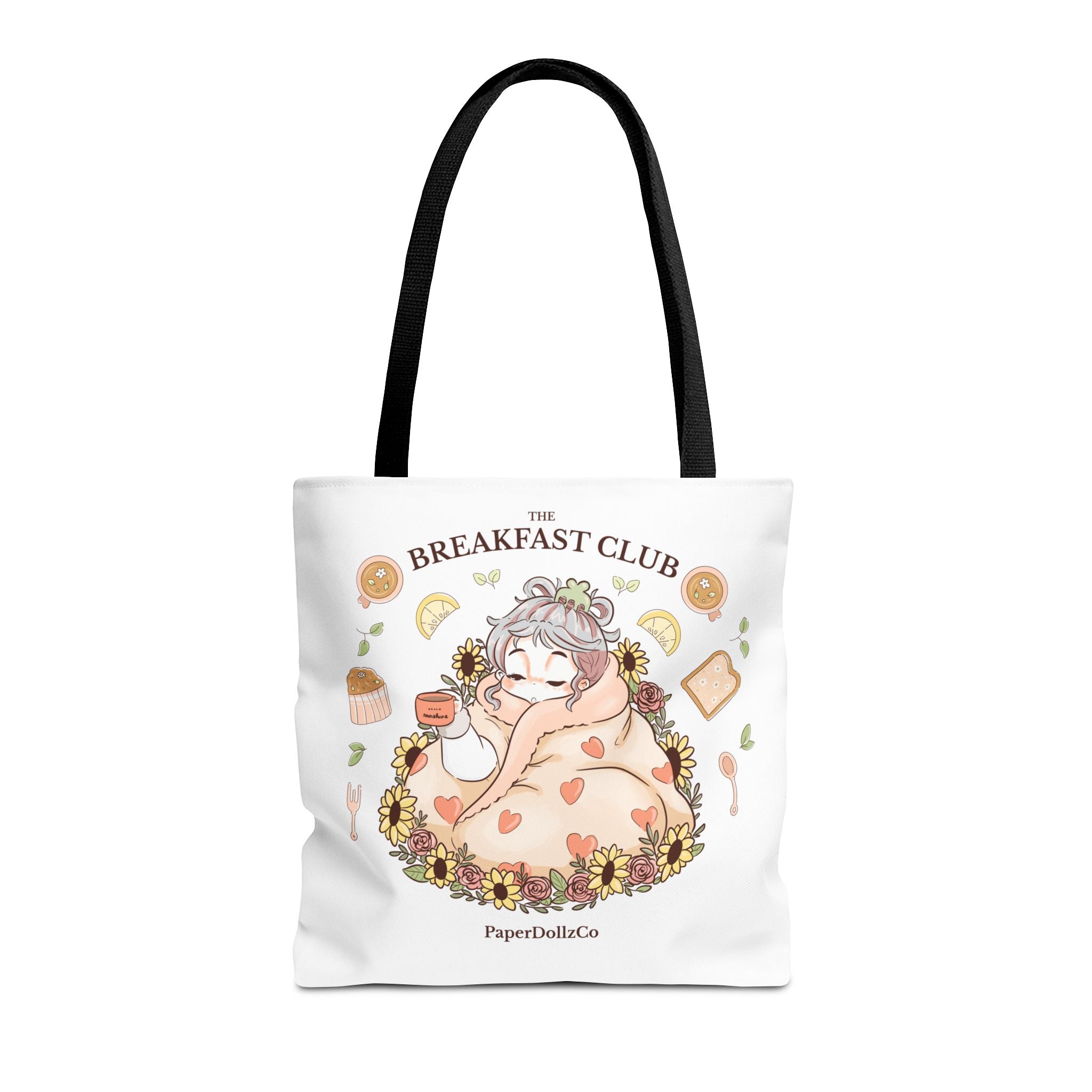 Breakfast Club Tote Bag for Food Lovers, Stylish Grocery Tote, Cute Shopping Bag, Gift for Foodies, Eco-Friendly Accessory | Cotton Merch