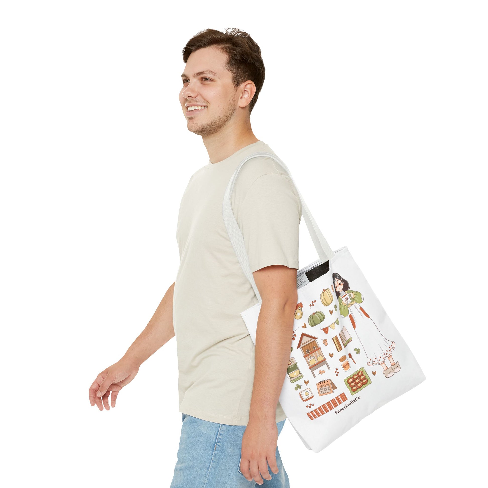 Autumn-Themed Tote Bag, Cozy Fall Essentials, Cute Eco-Friendly Shoulder Bag, Harvest Season Shopping Bag, Pumpkin Spice Carryall | Mulberry Merch