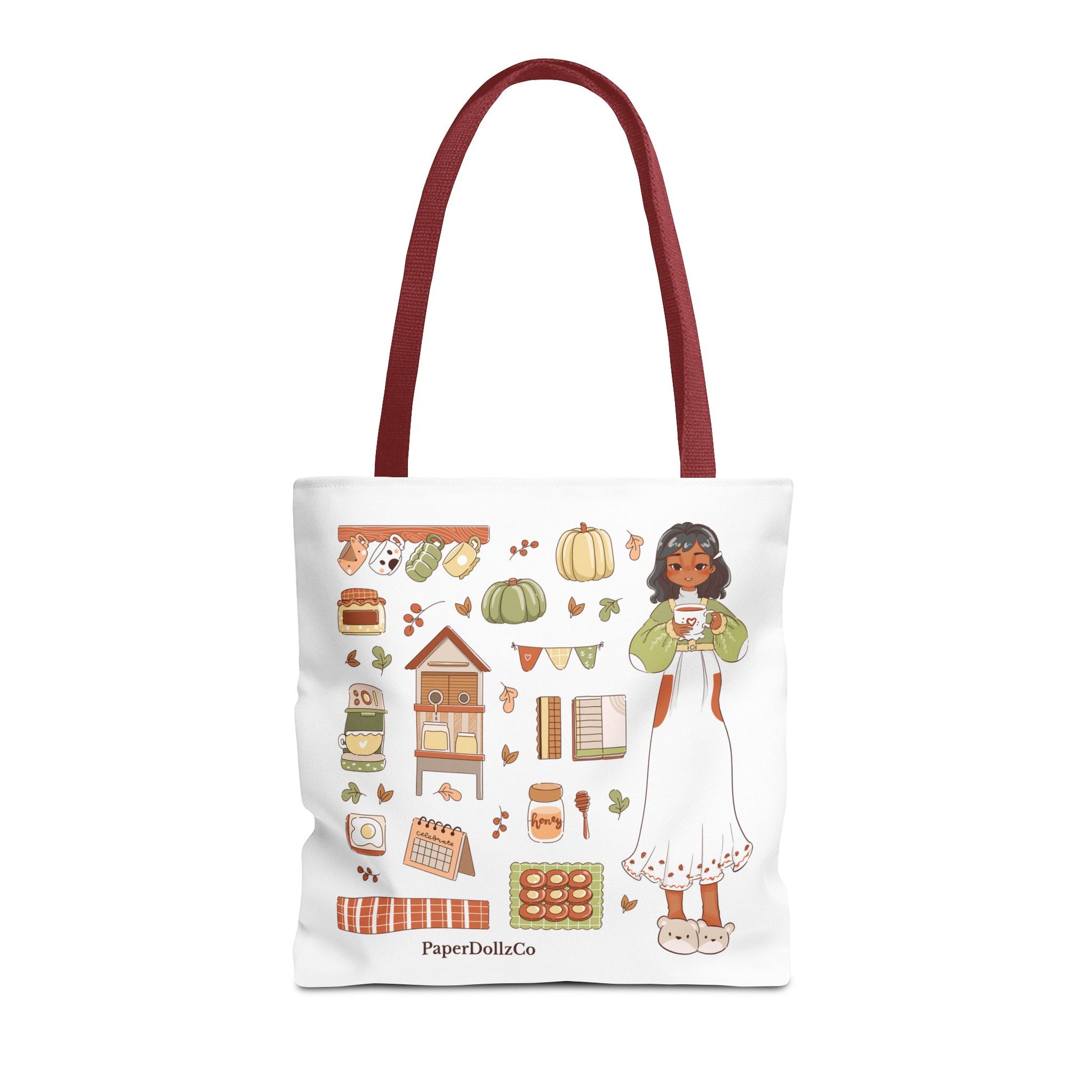 Autumn-Themed Tote Bag, Cozy Fall Essentials, Cute Eco-Friendly Shoulder Bag, Harvest Season Shopping Bag, Pumpkin Spice Carryall | Olive Merch