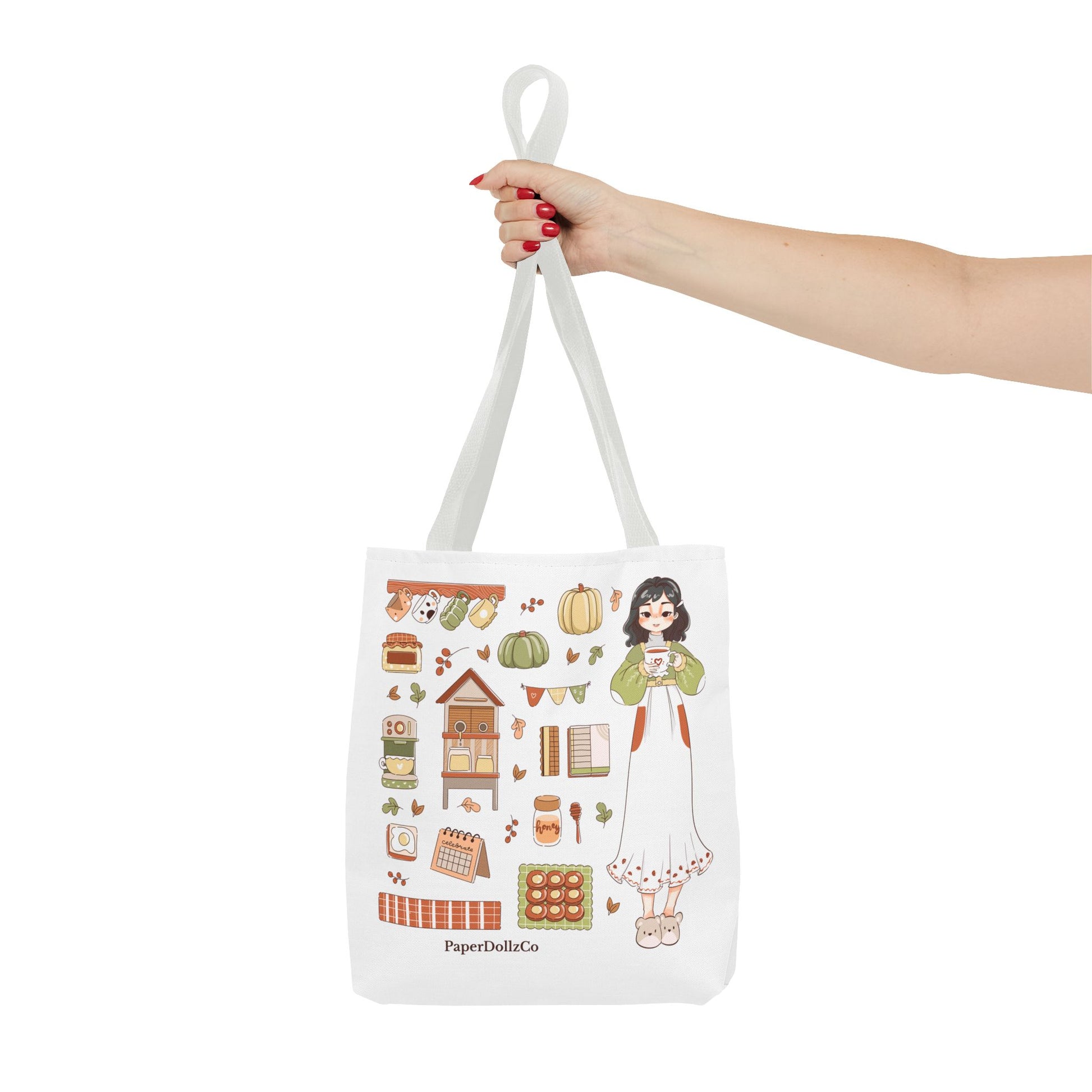 Autumn-Themed Tote Bag, Cozy Fall Essentials, Cute Eco-Friendly Shoulder Bag, Harvest Season Shopping Bag, Pumpkin Spice Carryall | Mulberry Merch