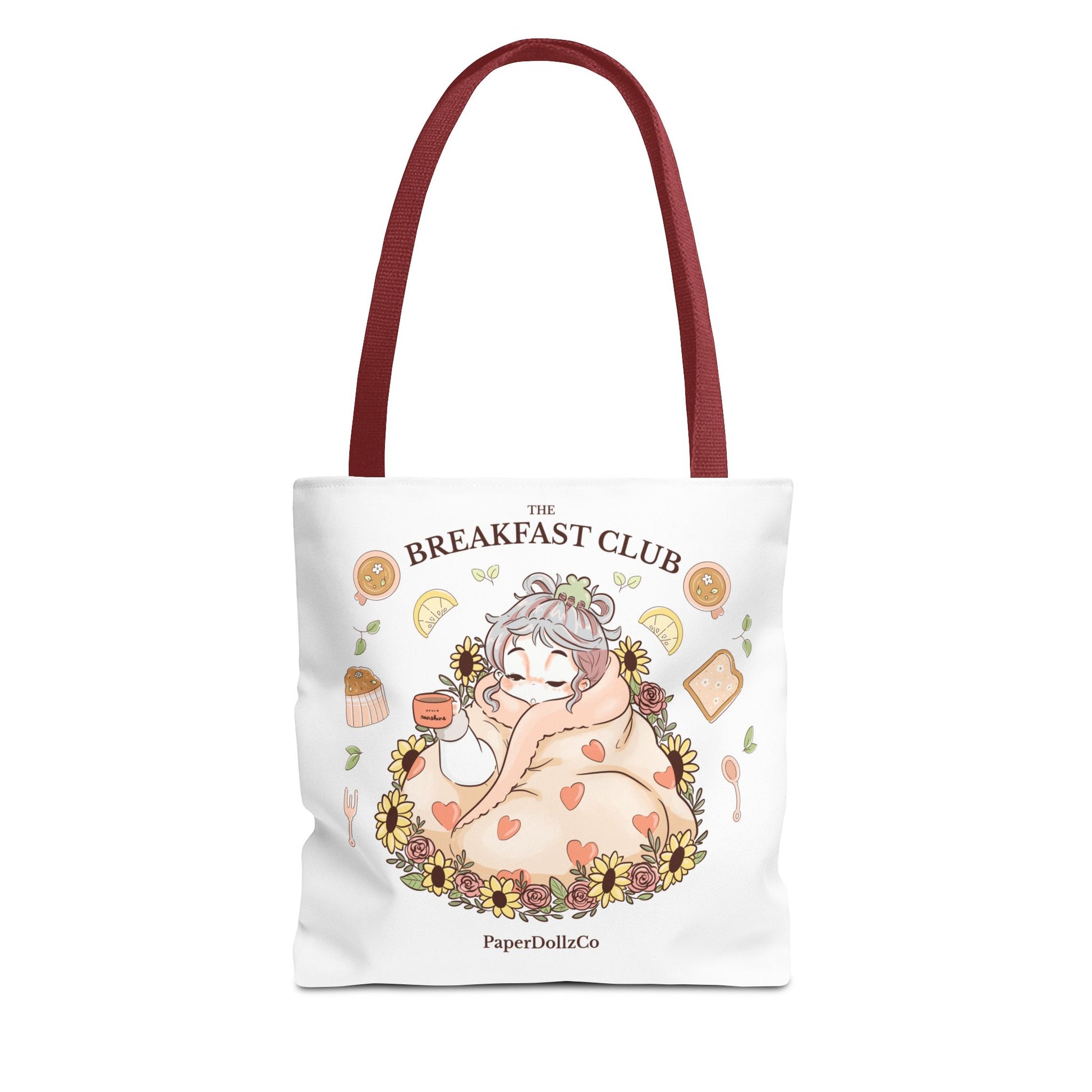 Breakfast Club Tote Bag for Food Lovers, Stylish Grocery Tote, Cute Shopping Bag, Gift for Foodies, Eco-Friendly Accessory | Cotton Merch