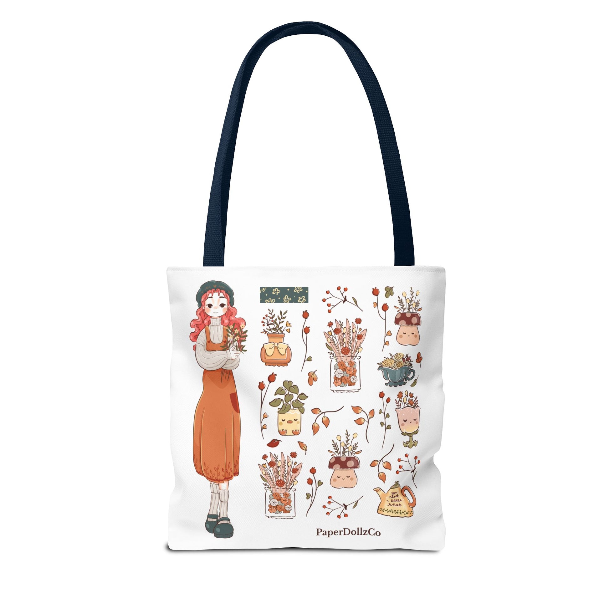 Autumn-Themed Tote Bag, Cozy Fall Essentials, Cute Eco-Friendly Shoulder Bag, Harvest Season Shopping Bag, Pumpkin Spice Carryall | Cherry Merch