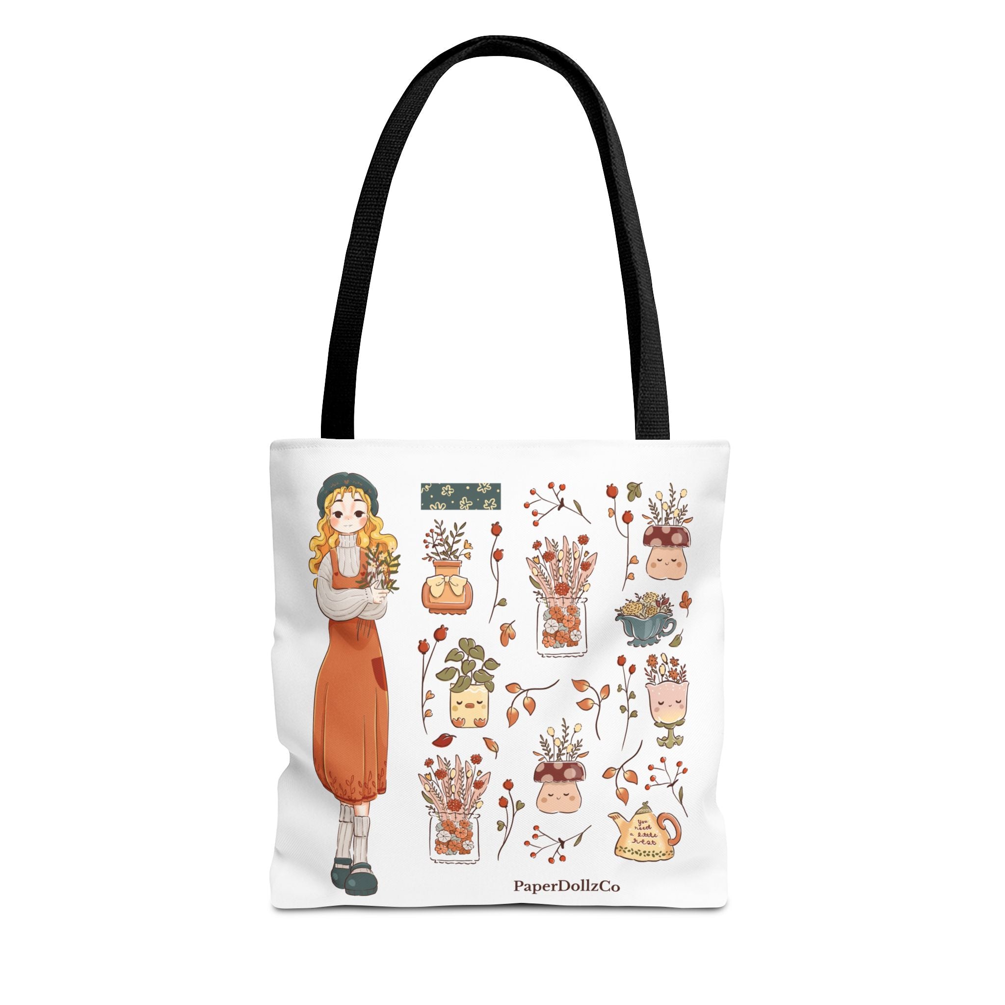 Themed Tote Bag, Cozy Fall Essentials, Cute Eco-Friendly Shoulder Bag, Harvest Season Shopping Bag, Pumpkin Spice Carryall | Lemon Merch