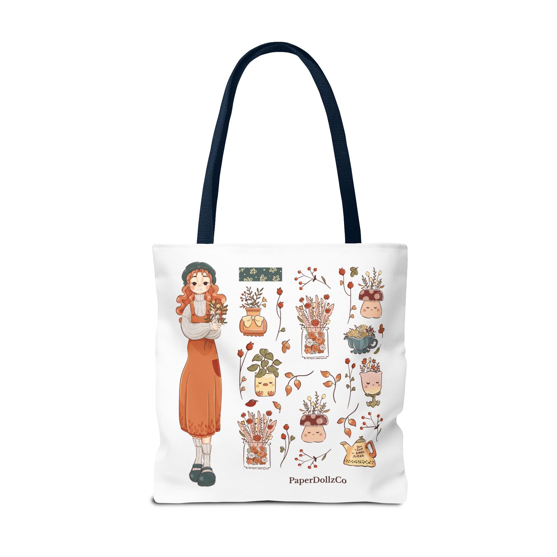Autumn-Themed Tote Bag, Cozy Fall Essentials, Cute Eco-Friendly Shoulder Bag, Harvest Season Shopping Bag, Pumpkin Spice Carryall | Kiwi Merch