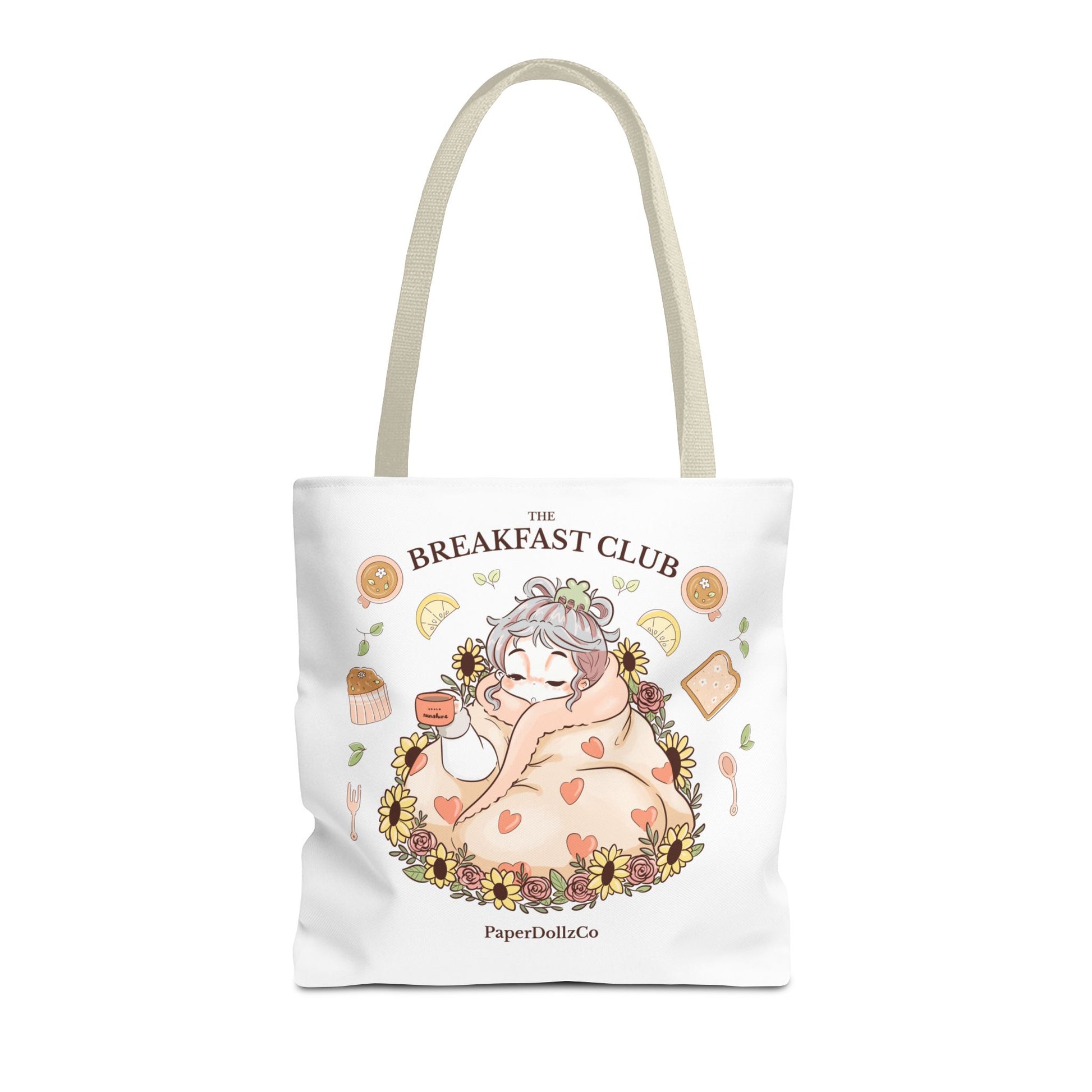 Breakfast Club Tote Bag for Food Lovers, Stylish Grocery Tote, Cute Shopping Bag, Gift for Foodies, Eco-Friendly Accessory | Cotton Merch