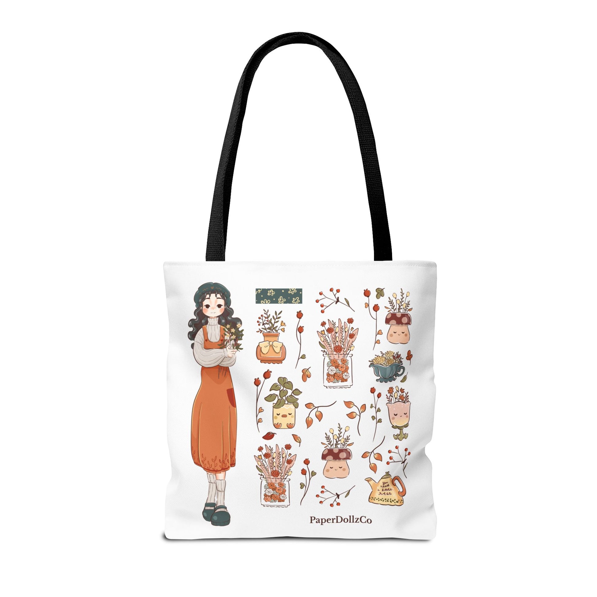 Autumn-Themed Tote Bag, Cozy Fall Essentials, Cute Eco-Friendly Shoulder Bag, Harvest Season Shopping Bag, Pumpkin Spice Carryall | Mulberry Merch
