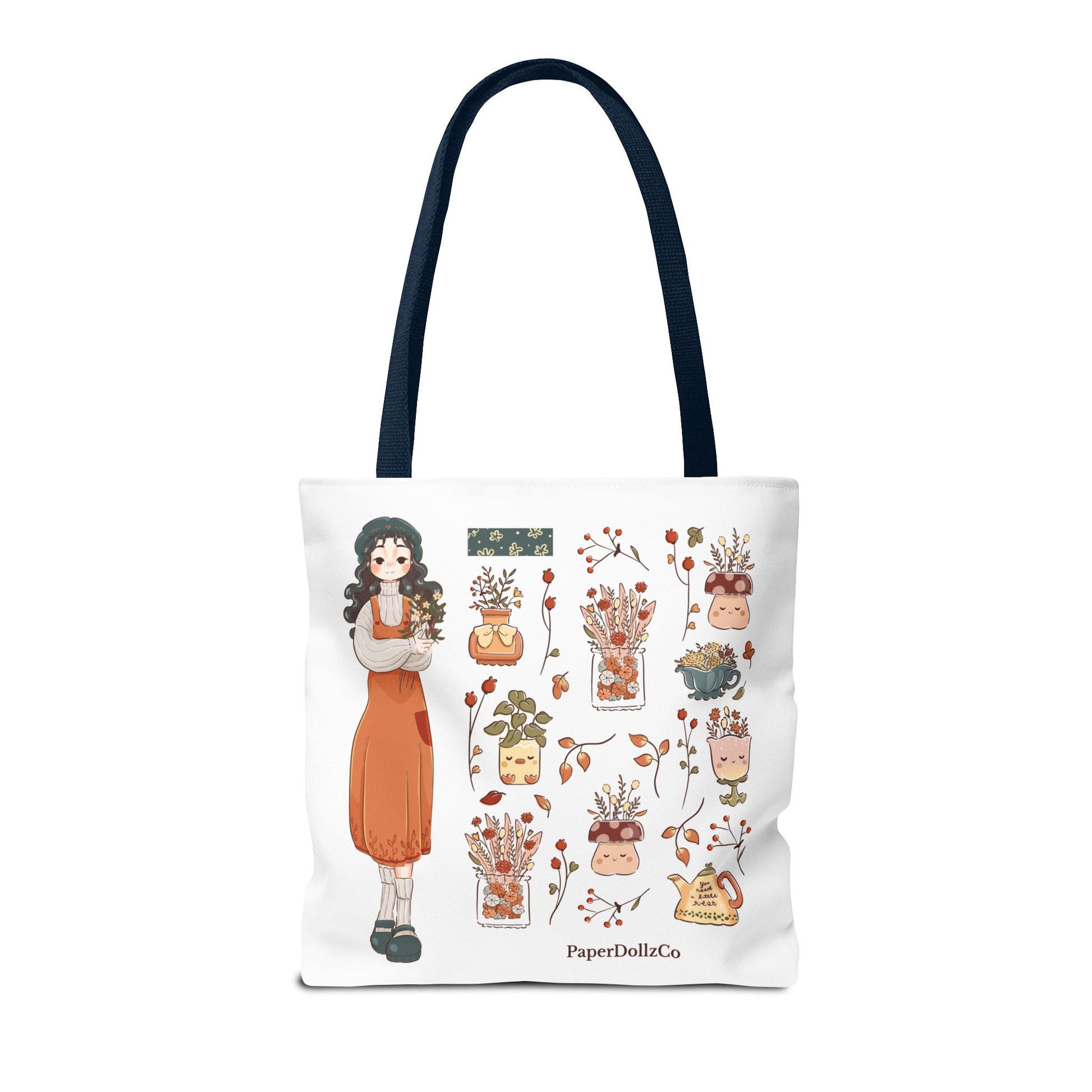 Autumn-Themed Tote Bag, Cozy Fall Essentials, Cute Eco-Friendly Shoulder Bag, Harvest Season Shopping Bag, Pumpkin Spice Carryall | Mulberry Merch