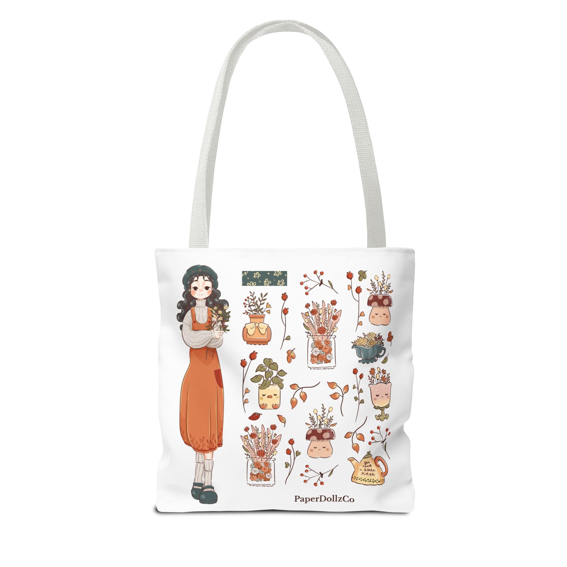 Autumn-Themed Tote Bag, Cozy Fall Essentials, Cute Eco-Friendly Shoulder Bag, Harvest Season Shopping Bag, Pumpkin Spice Carryall | Mulberry Merch