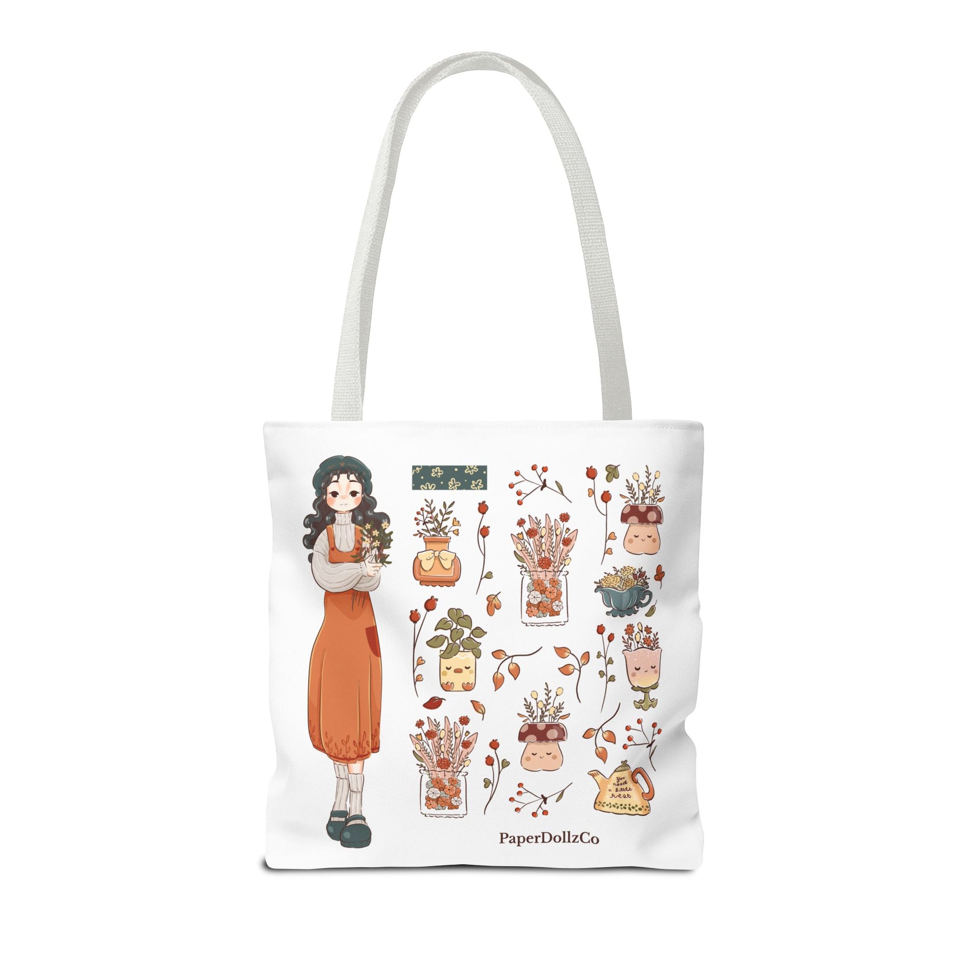 Autumn-Themed Tote Bag, Cozy Fall Essentials, Cute Eco-Friendly Shoulder Bag, Harvest Season Shopping Bag, Pumpkin Spice Carryall | Mulberry Merch
