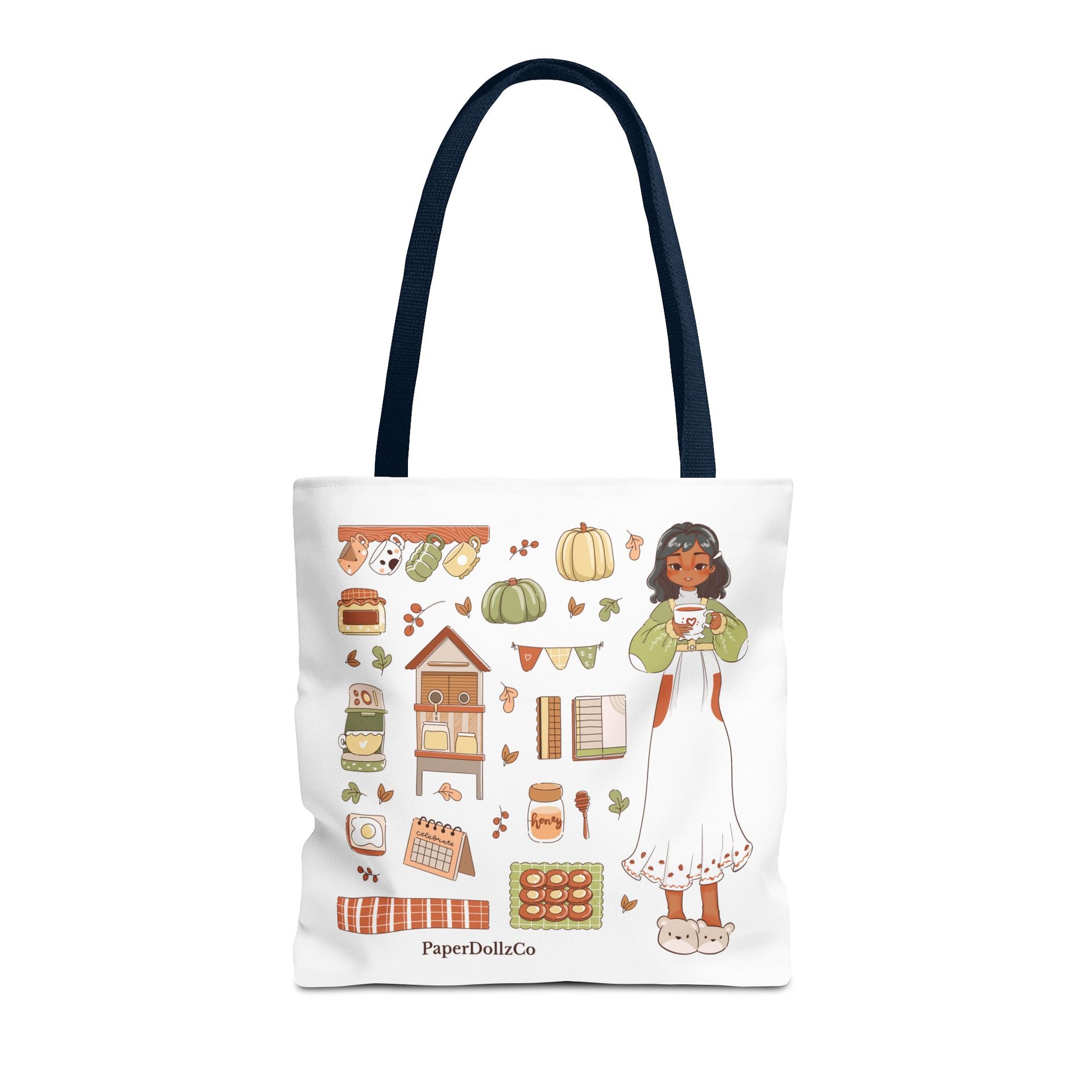 Autumn-Themed Tote Bag, Cozy Fall Essentials, Cute Eco-Friendly Shoulder Bag, Harvest Season Shopping Bag, Pumpkin Spice Carryall | Olive Merch