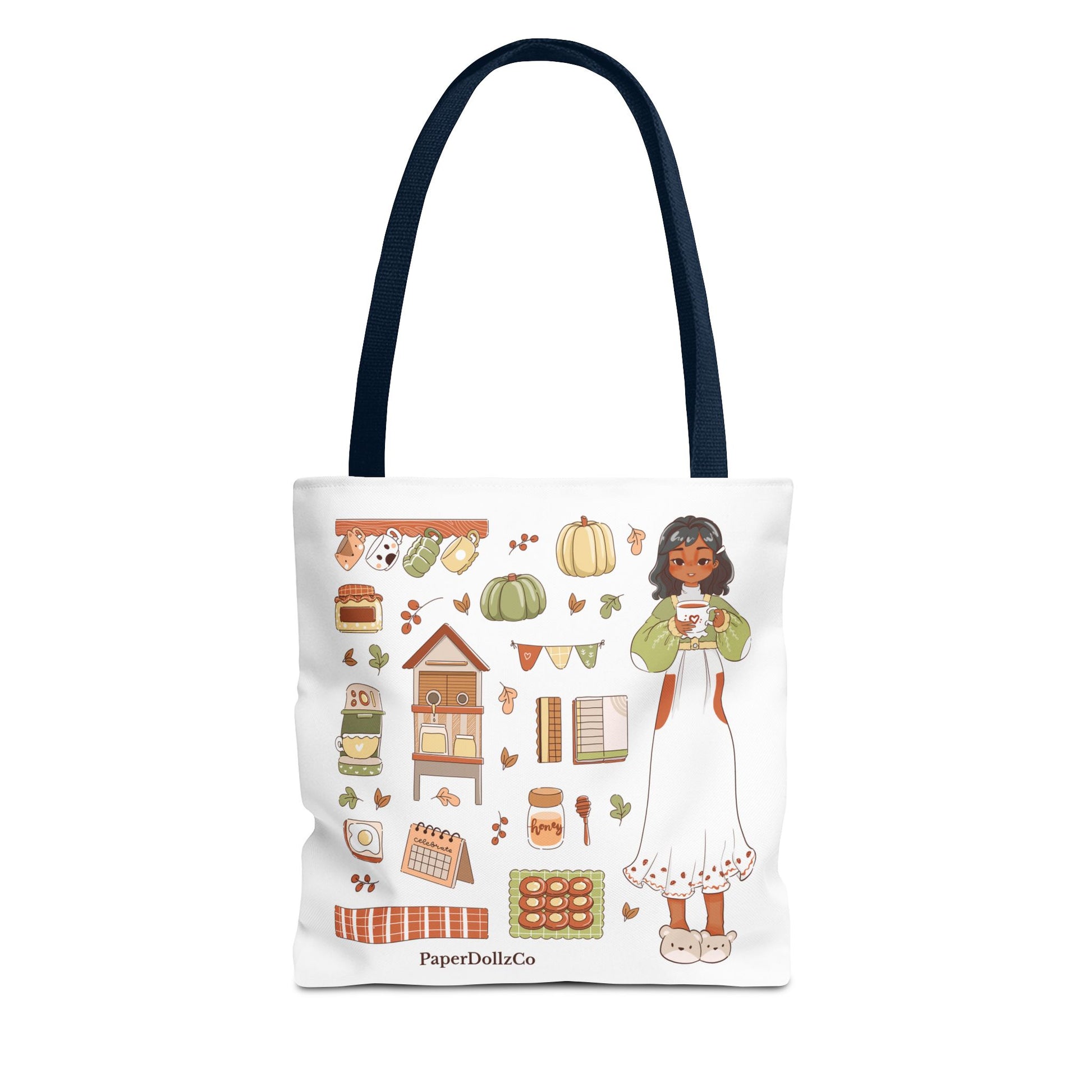 Autumn-Themed Tote Bag, Cozy Fall Essentials, Cute Eco-Friendly Shoulder Bag, Harvest Season Shopping Bag, Pumpkin Spice Carryall | Olive Merch