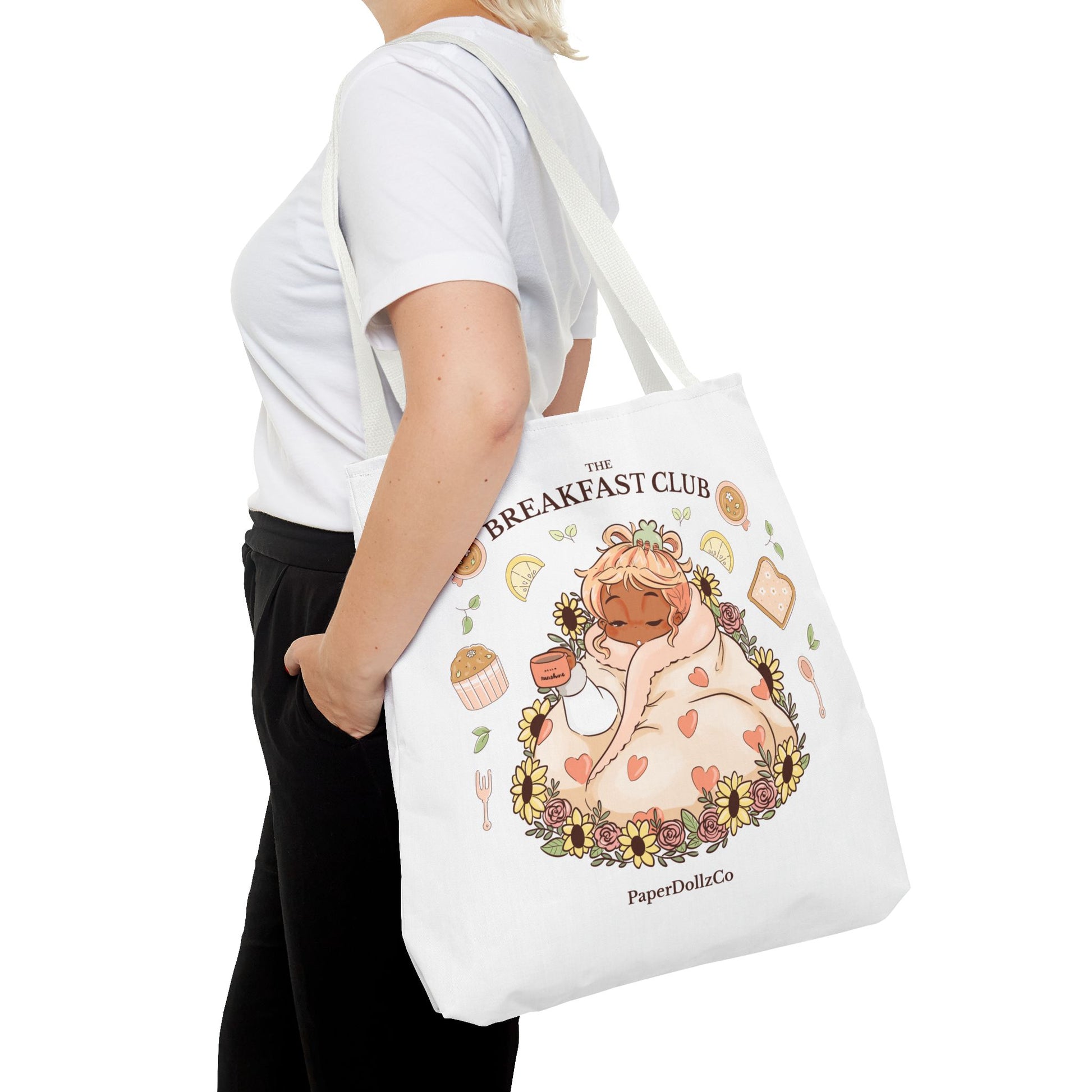Breakfast Club Tote Bag for Food Lovers, Stylish Grocery Tote, Cute Shopping Bag, Gift for Foodies, Eco-Friendly Accessory | Mirabelle Merch