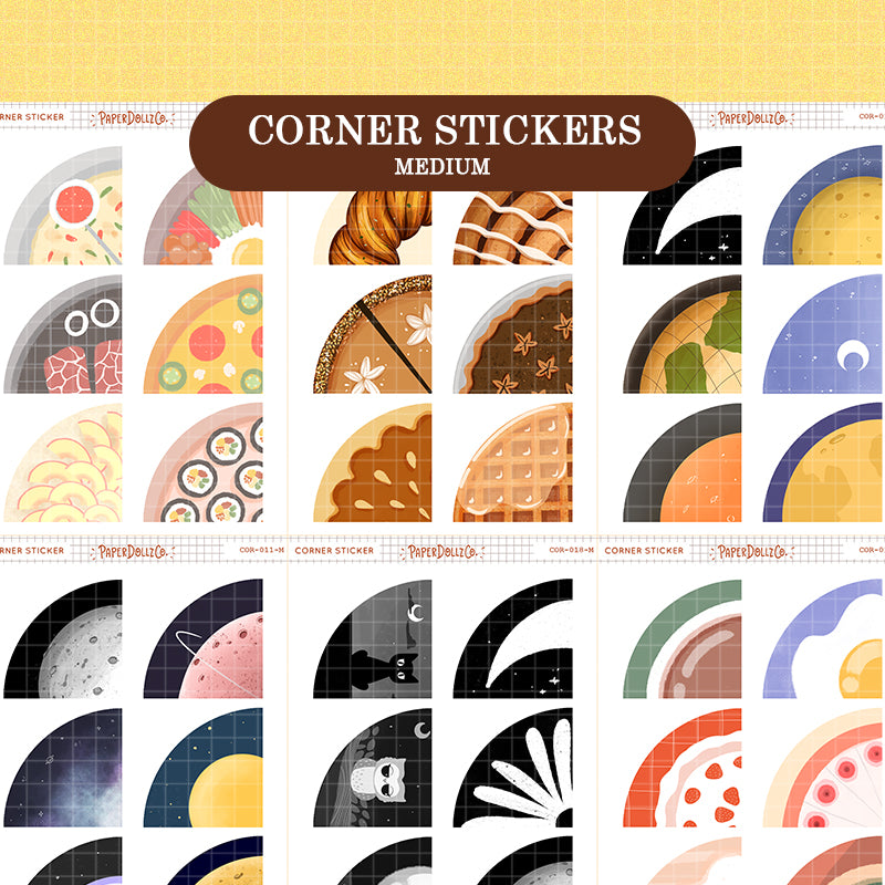 Paperdollzco Medium Corner Stickers