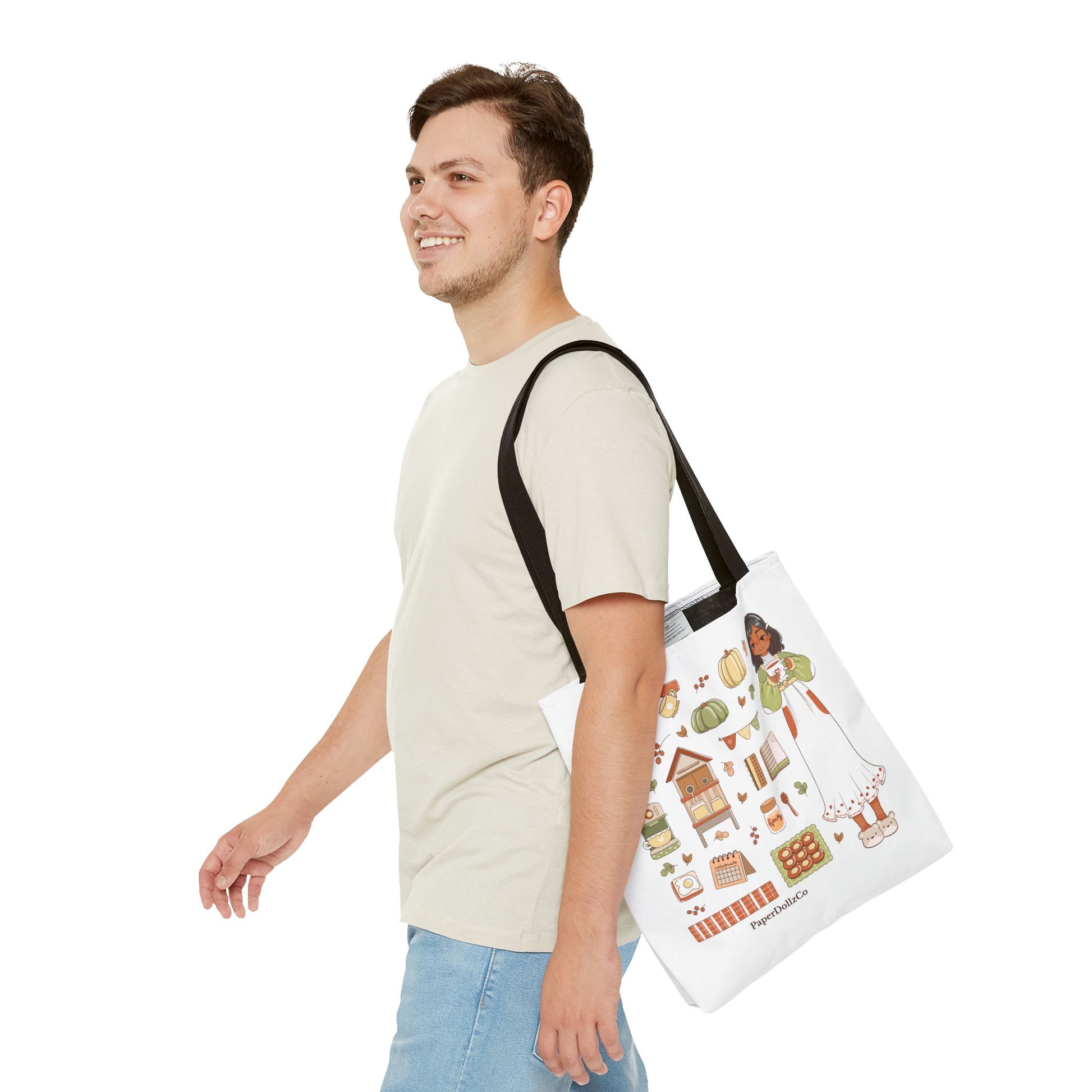 Autumn-Themed Tote Bag, Cozy Fall Essentials, Cute Eco-Friendly Shoulder Bag, Harvest Season Shopping Bag, Pumpkin Spice Carryall | Olive Merch