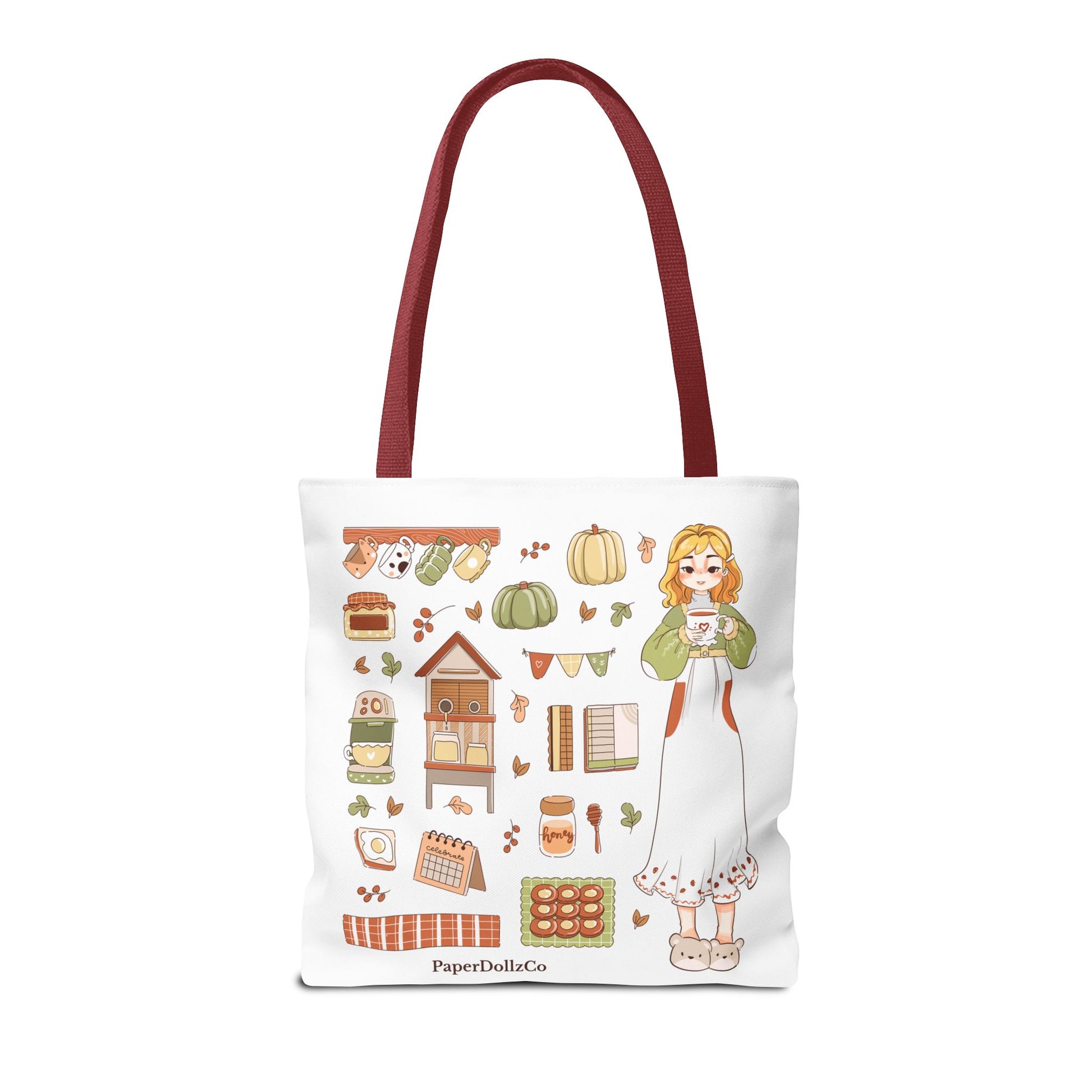 Themed Tote Bag, Cozy Fall Essentials, Cute Eco-Friendly Shoulder Bag, Harvest Season Shopping Bag, Pumpkin Spice Carryall | Lemon Merch