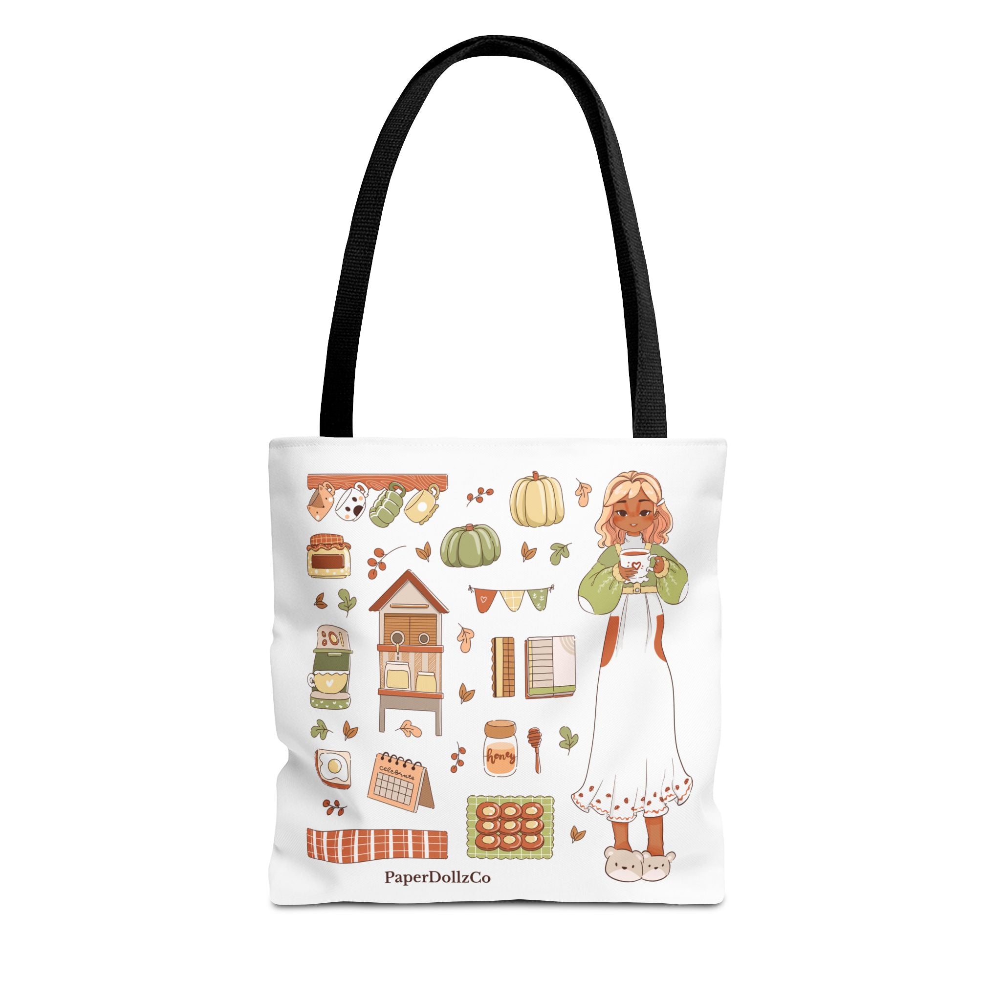 Autumn-Themed Tote Bag, Cozy Fall Essentials, Cute Eco-Friendly Shoulder Bag, Harvest Season Shopping Bag, Pumpkin Spice Carryall | Mirabelle Merch