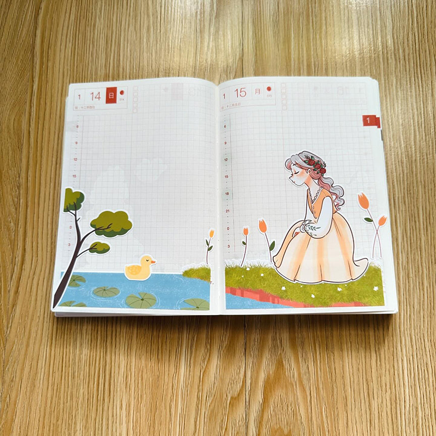 Farmlife Pretty Petal Hobonichi A6 Daily Sticker Kit - a016