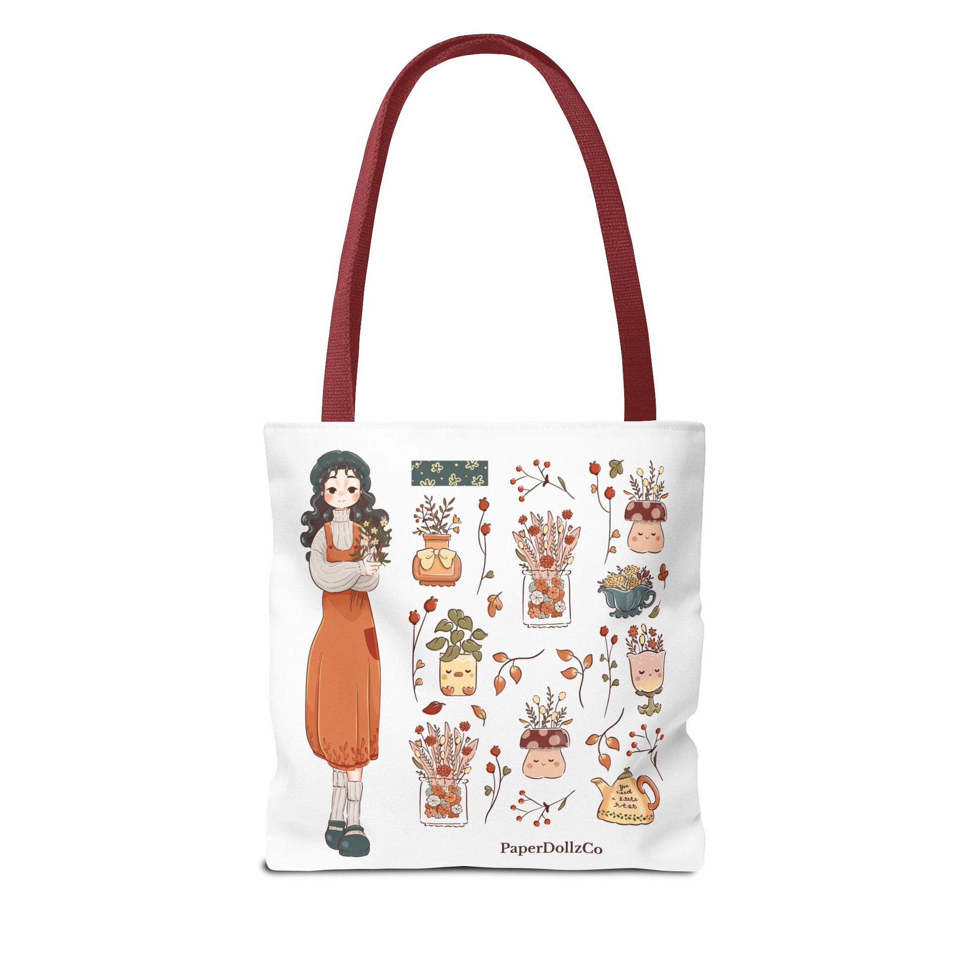 Autumn-Themed Tote Bag, Cozy Fall Essentials, Cute Eco-Friendly Shoulder Bag, Harvest Season Shopping Bag, Pumpkin Spice Carryall | Mulberry Merch