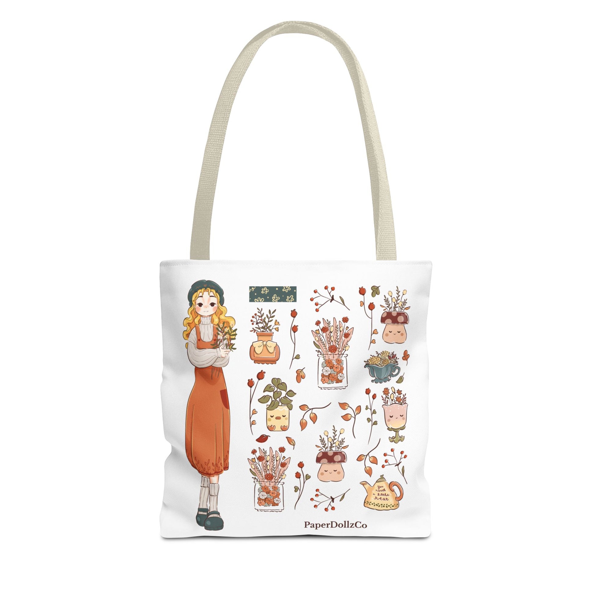 Themed Tote Bag, Cozy Fall Essentials, Cute Eco-Friendly Shoulder Bag, Harvest Season Shopping Bag, Pumpkin Spice Carryall | Lemon Merch