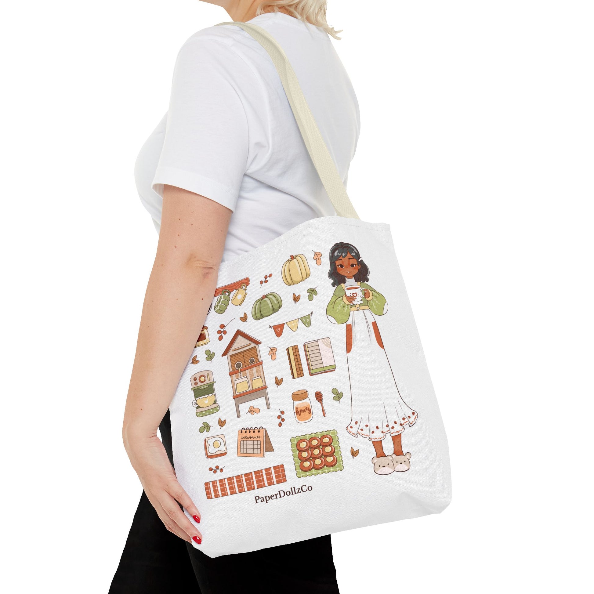 Autumn-Themed Tote Bag, Cozy Fall Essentials, Cute Eco-Friendly Shoulder Bag, Harvest Season Shopping Bag, Pumpkin Spice Carryall | Olive Merch