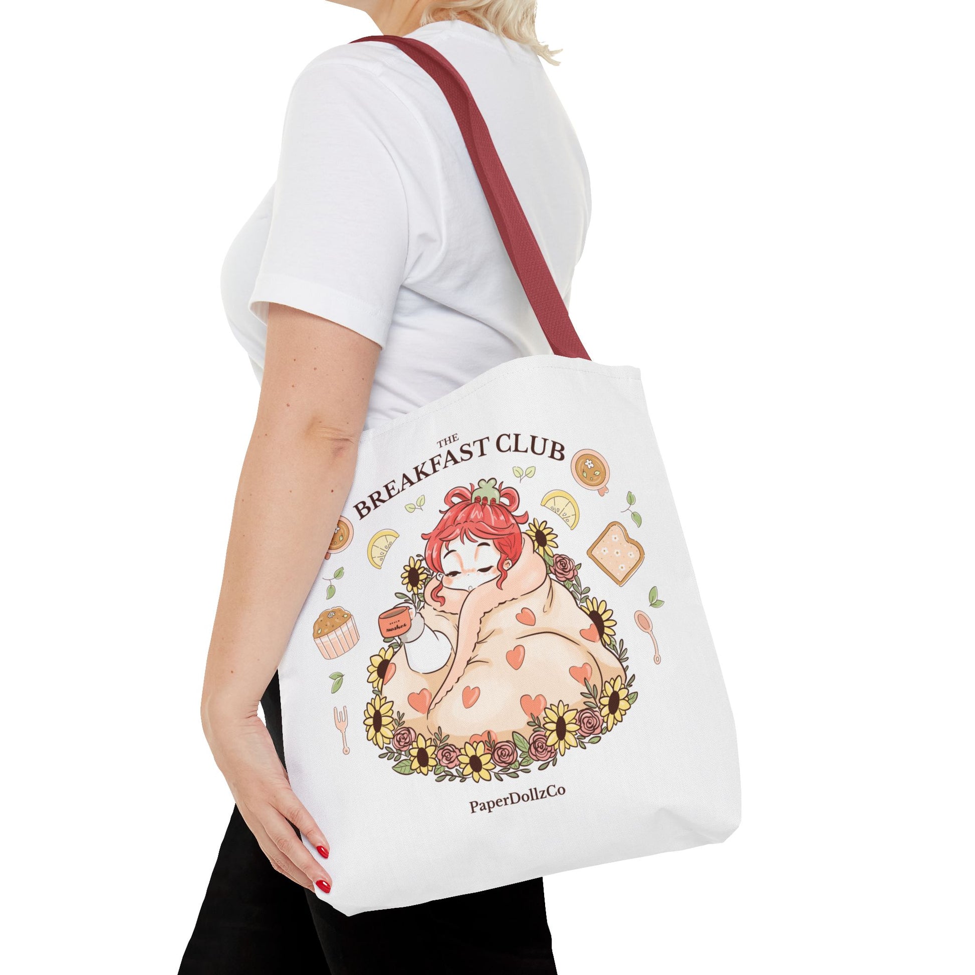 Breakfast Club Tote Bag for Food Lovers, Stylish Grocery Tote, Cute Shopping Bag, Gift for Foodies, Eco-Friendly Accessory | Cherry Merch
