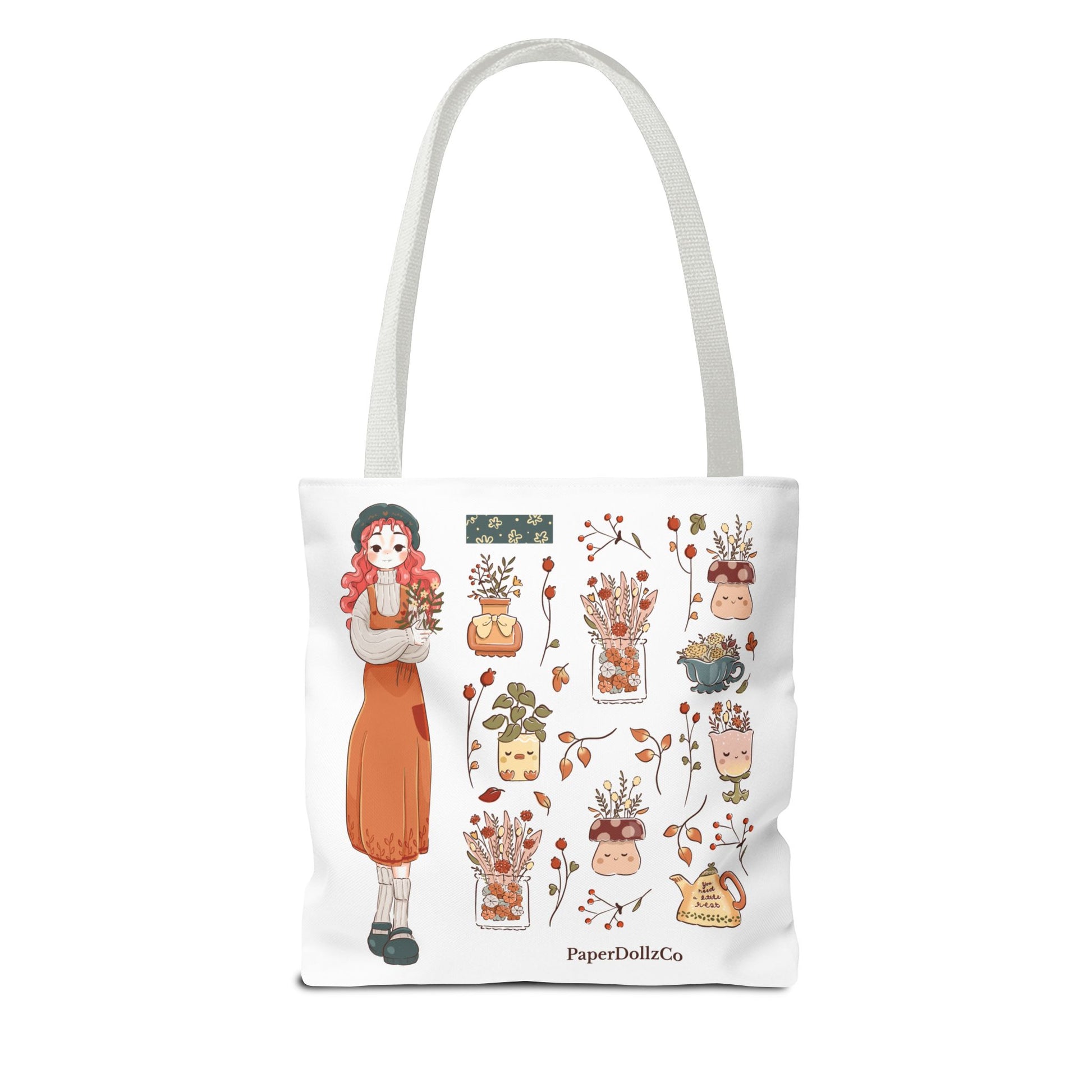 Autumn-Themed Tote Bag, Cozy Fall Essentials, Cute Eco-Friendly Shoulder Bag, Harvest Season Shopping Bag, Pumpkin Spice Carryall | Cherry Merch