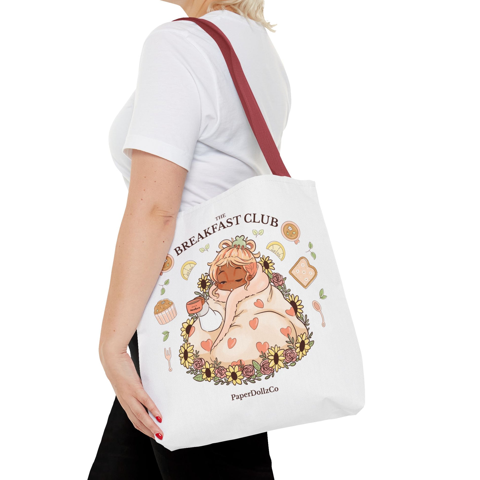 Breakfast Club Tote Bag for Food Lovers, Stylish Grocery Tote, Cute Shopping Bag, Gift for Foodies, Eco-Friendly Accessory | Mirabelle Merch