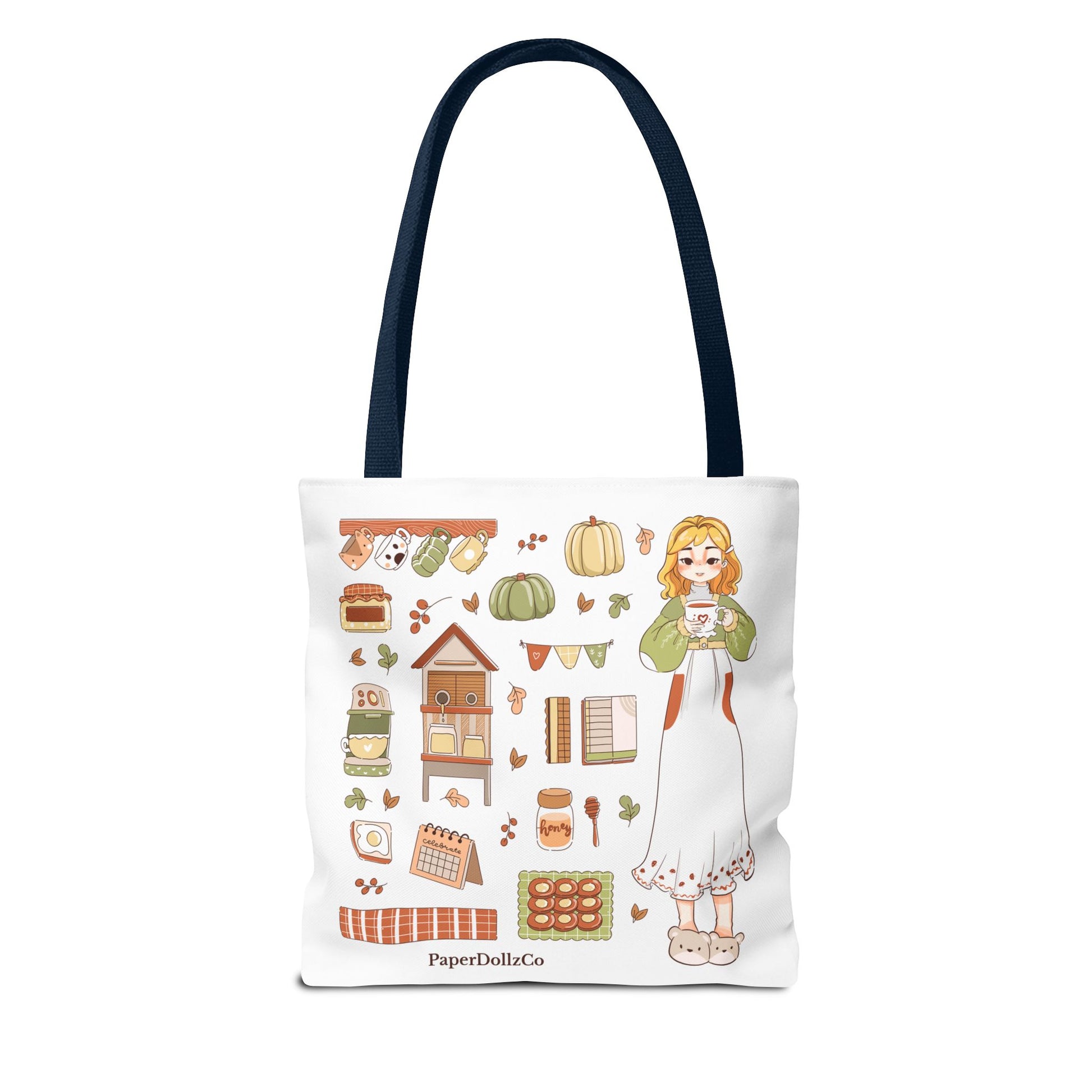 Themed Tote Bag, Cozy Fall Essentials, Cute Eco-Friendly Shoulder Bag, Harvest Season Shopping Bag, Pumpkin Spice Carryall | Lemon Merch