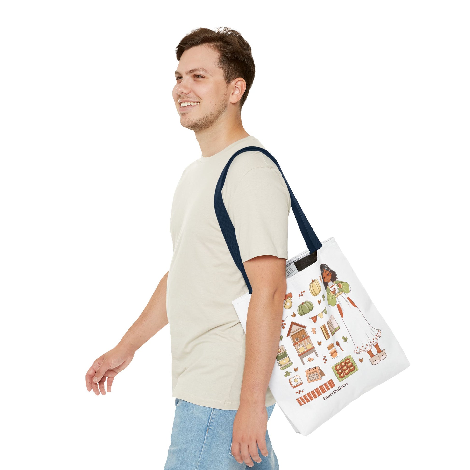 Autumn-Themed Tote Bag, Cozy Fall Essentials, Cute Eco-Friendly Shoulder Bag, Harvest Season Shopping Bag, Pumpkin Spice Carryall | Olive Merch