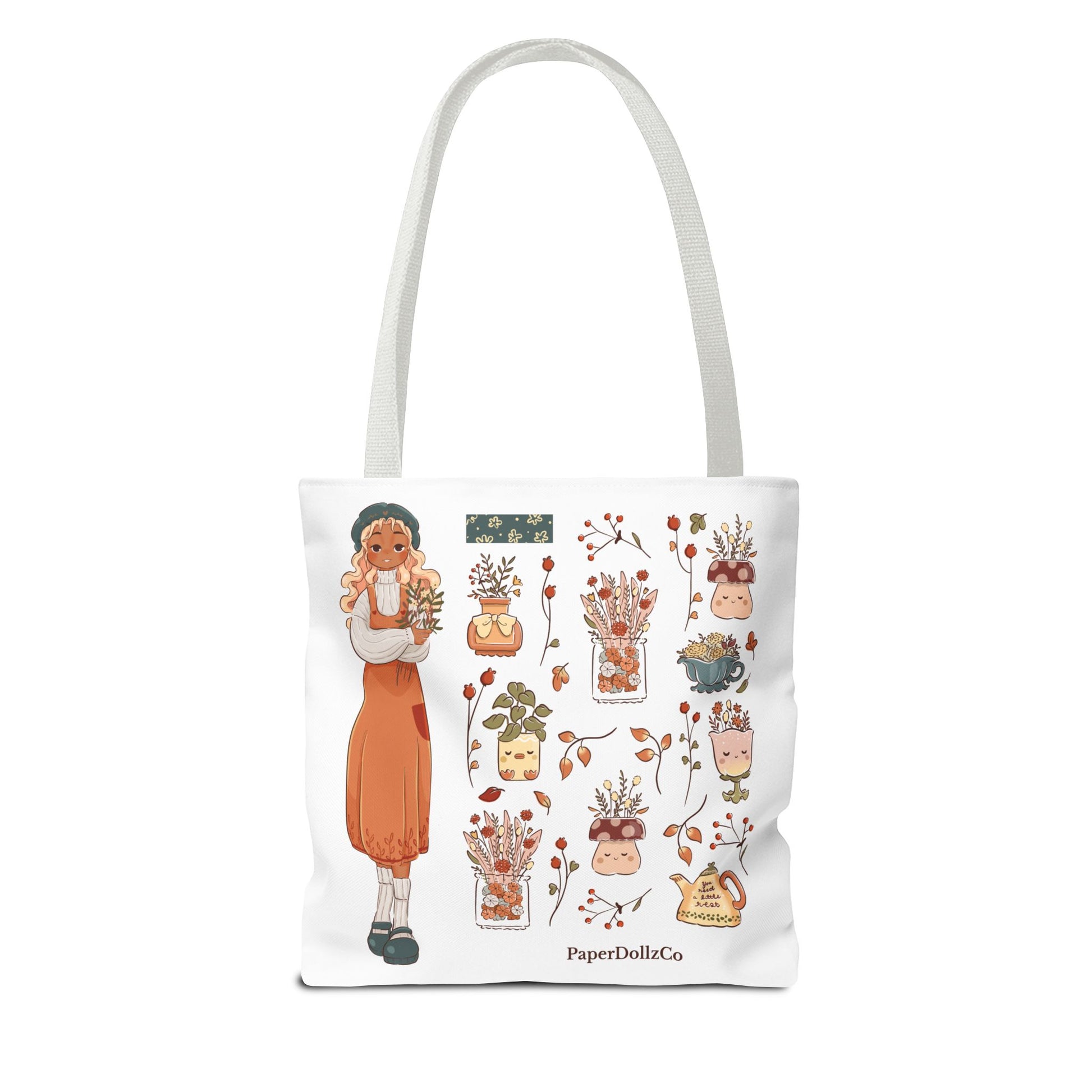 Autumn-Themed Tote Bag, Cozy Fall Essentials, Cute Eco-Friendly Shoulder Bag, Harvest Season Shopping Bag, Pumpkin Spice Carryall | Mirabelle Merch