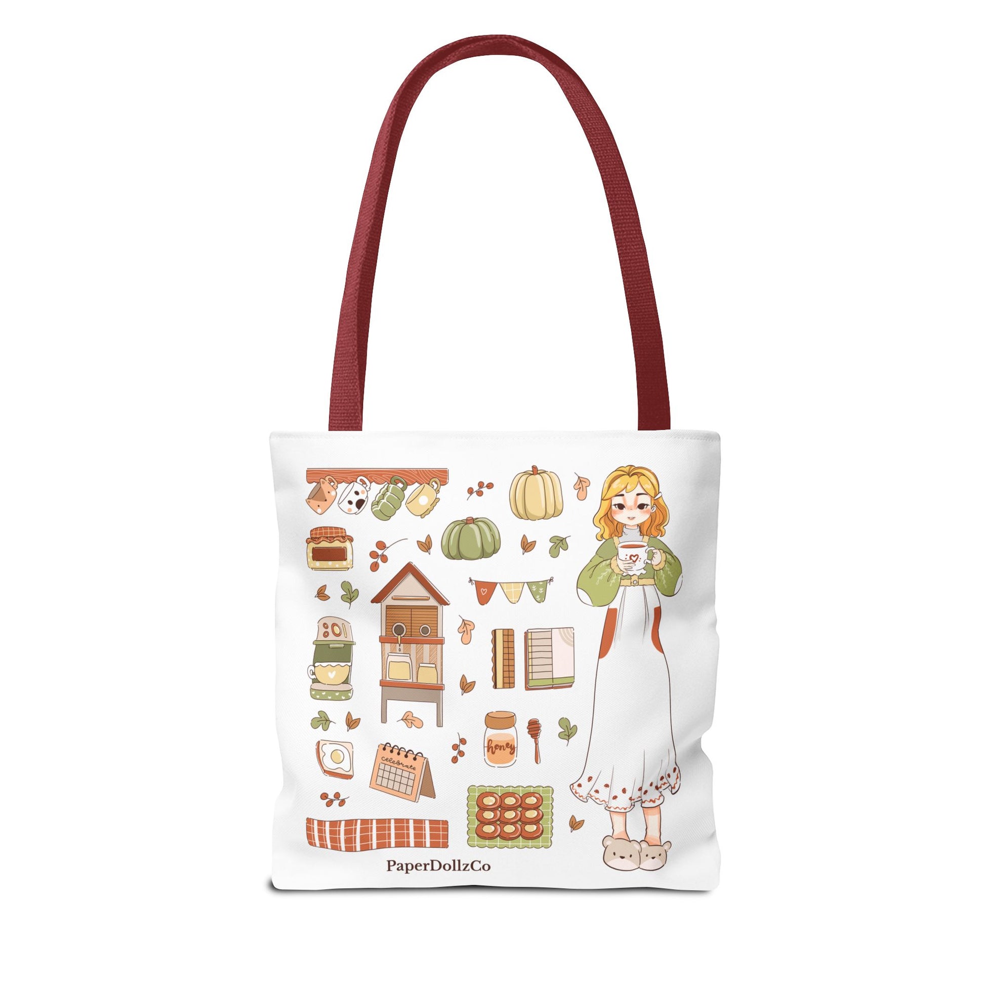 Themed Tote Bag, Cozy Fall Essentials, Cute Eco-Friendly Shoulder Bag, Harvest Season Shopping Bag, Pumpkin Spice Carryall | Lemon Merch