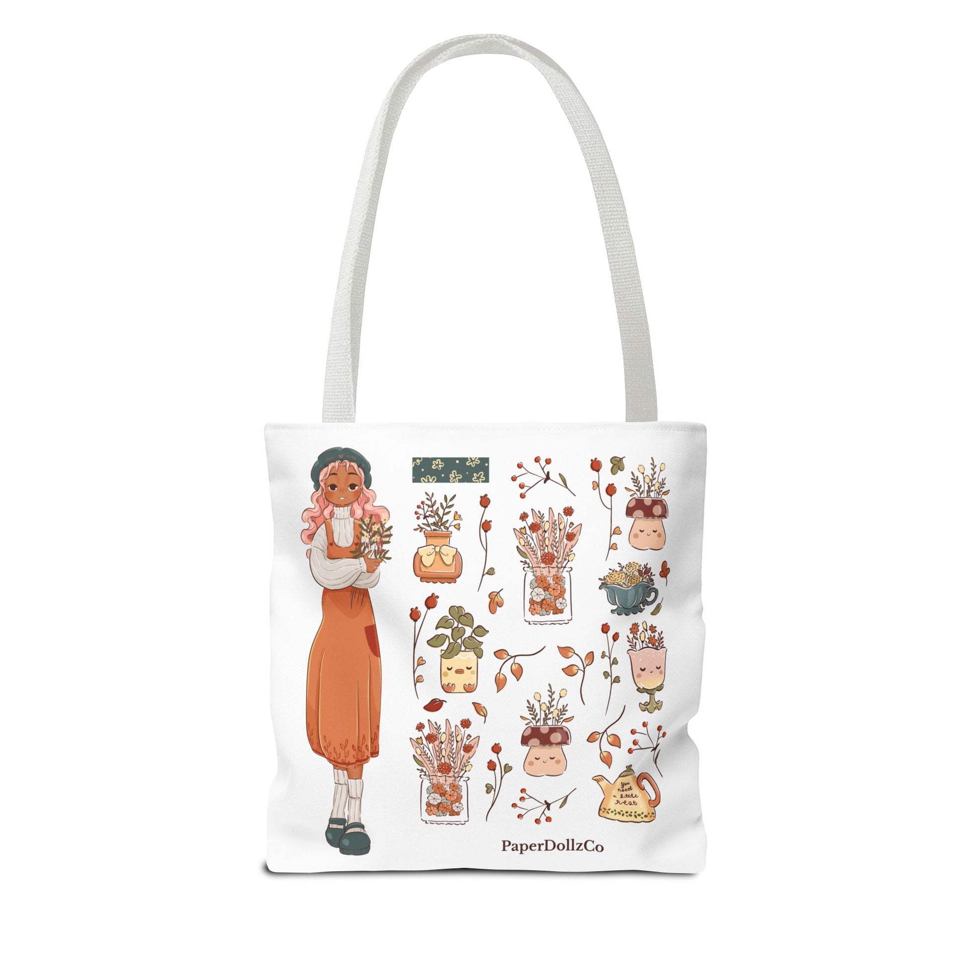 Autumn-Themed Tote Bag, Cozy Fall Essentials, Cute Eco-Friendly Shoulder Bag, Harvest Season Shopping Bag, Pumpkin Spice Carryall | Apricot Merch
