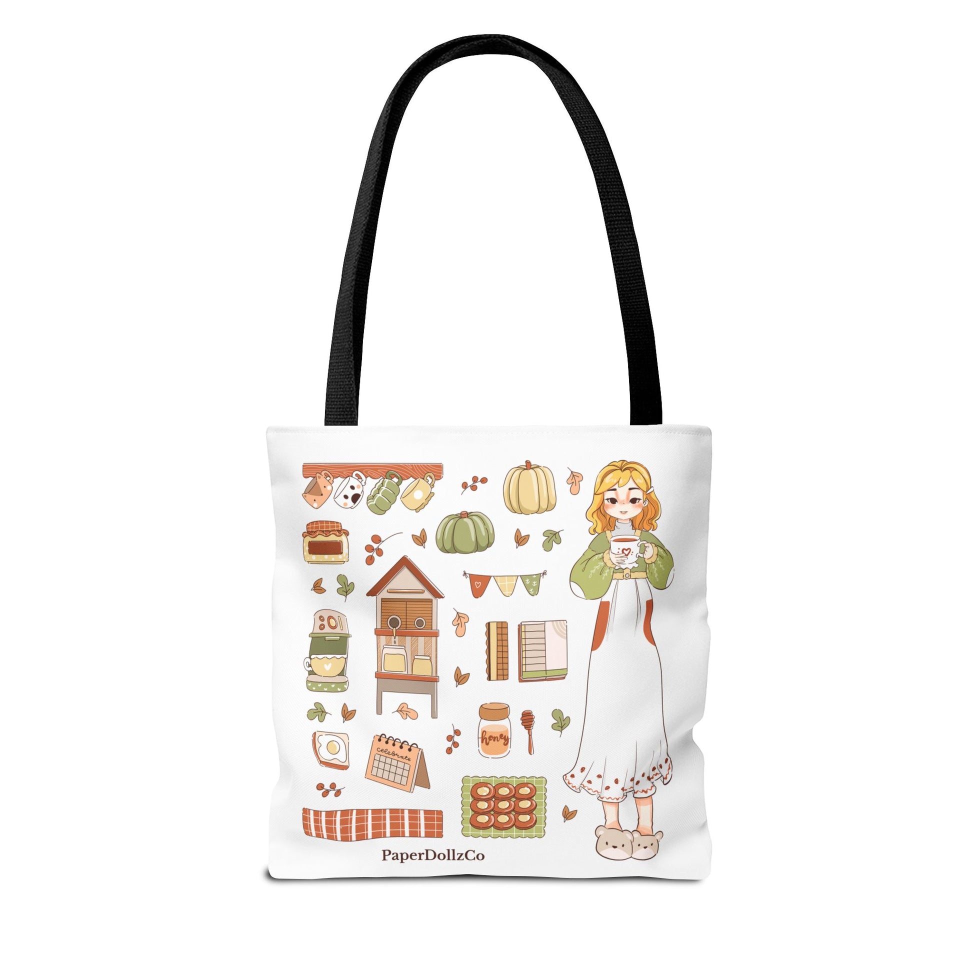 Themed Tote Bag, Cozy Fall Essentials, Cute Eco-Friendly Shoulder Bag, Harvest Season Shopping Bag, Pumpkin Spice Carryall | Lemon Merch