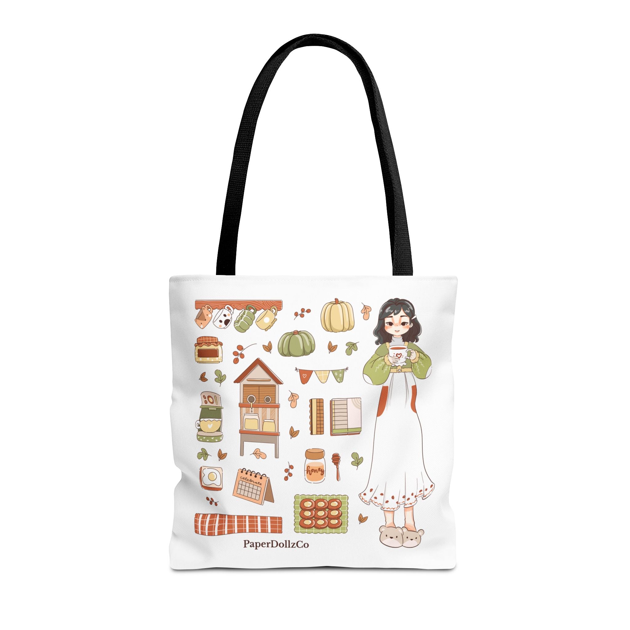 Autumn-Themed Tote Bag, Cozy Fall Essentials, Cute Eco-Friendly Shoulder Bag, Harvest Season Shopping Bag, Pumpkin Spice Carryall | Mulberry Merch