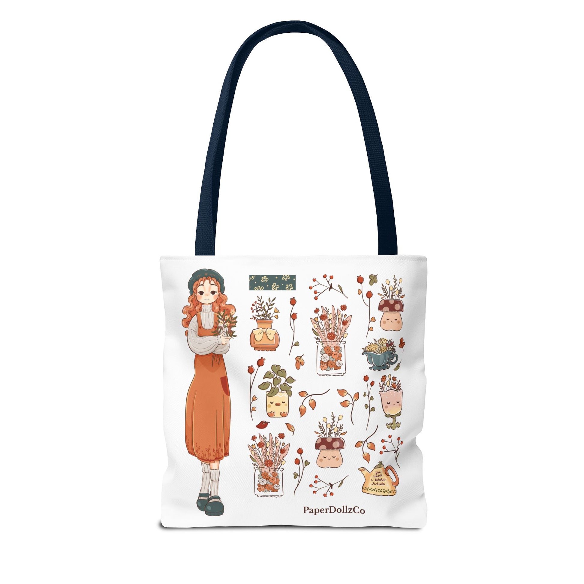 Autumn-Themed Tote Bag, Cozy Fall Essentials, Cute Eco-Friendly Shoulder Bag, Harvest Season Shopping Bag, Pumpkin Spice Carryall | Kiwi Merch