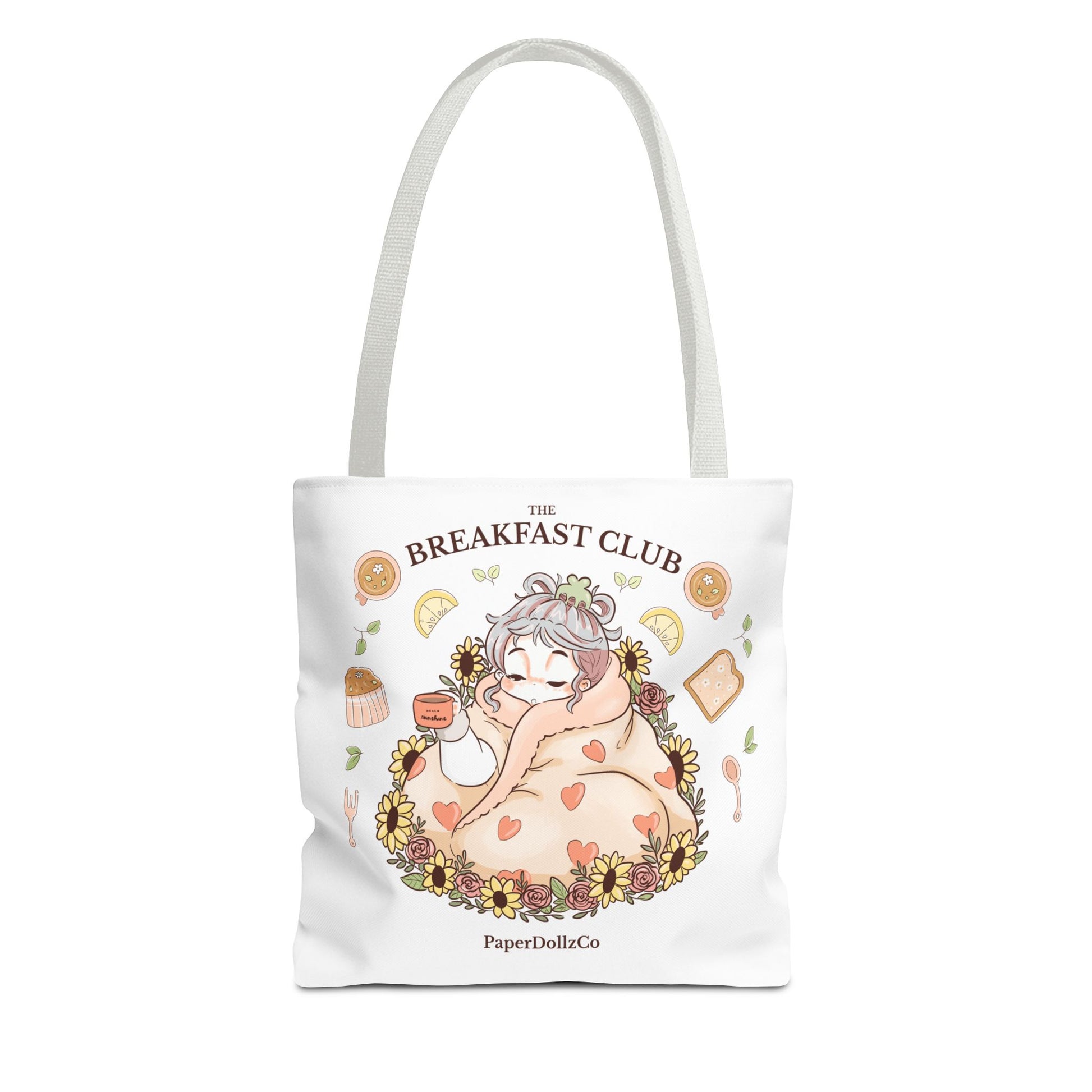Breakfast Club Tote Bag for Food Lovers, Stylish Grocery Tote, Cute Shopping Bag, Gift for Foodies, Eco-Friendly Accessory | Cotton Merch
