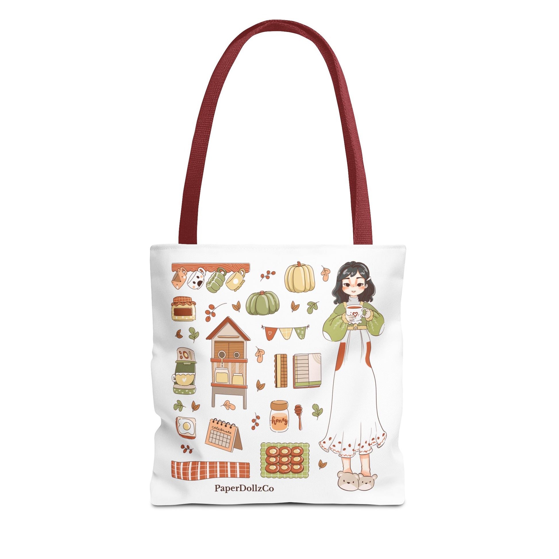 Autumn-Themed Tote Bag, Cozy Fall Essentials, Cute Eco-Friendly Shoulder Bag, Harvest Season Shopping Bag, Pumpkin Spice Carryall | Mulberry Merch