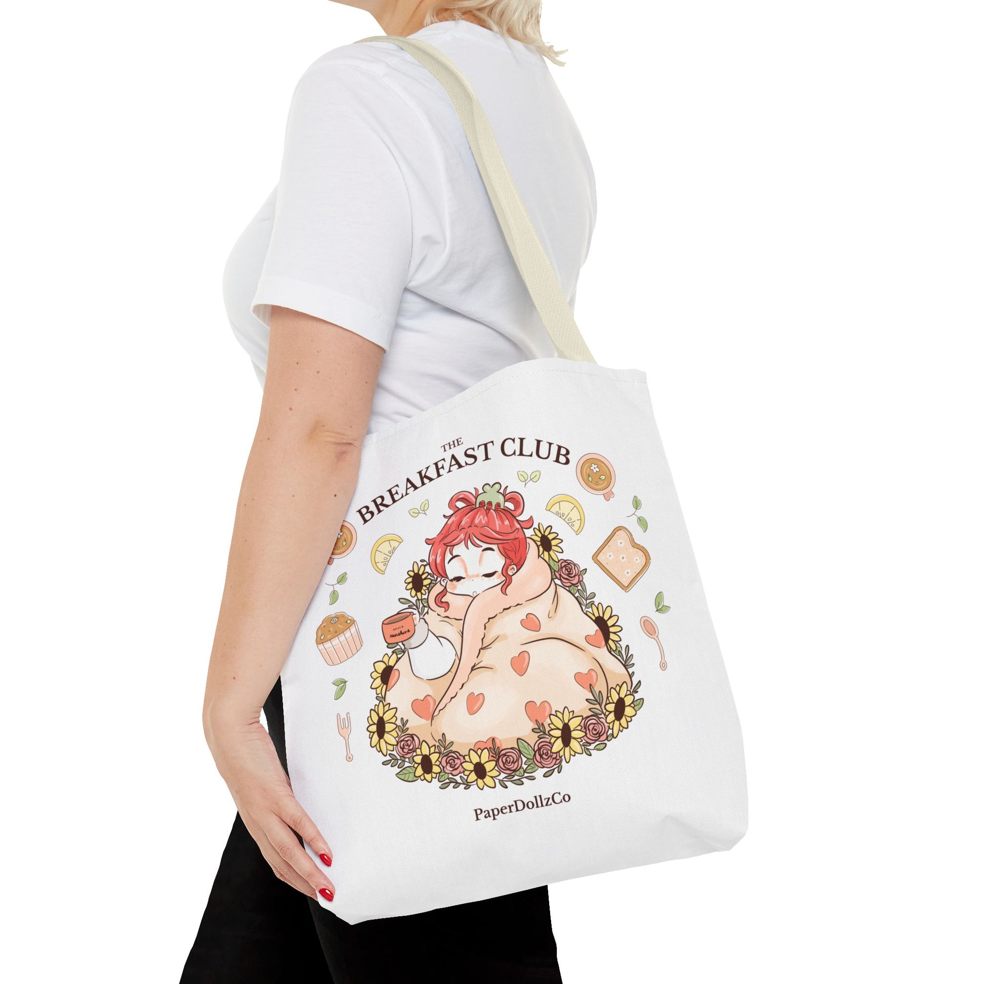 Breakfast Club Tote Bag for Food Lovers, Stylish Grocery Tote, Cute Shopping Bag, Gift for Foodies, Eco-Friendly Accessory | Cherry Merch