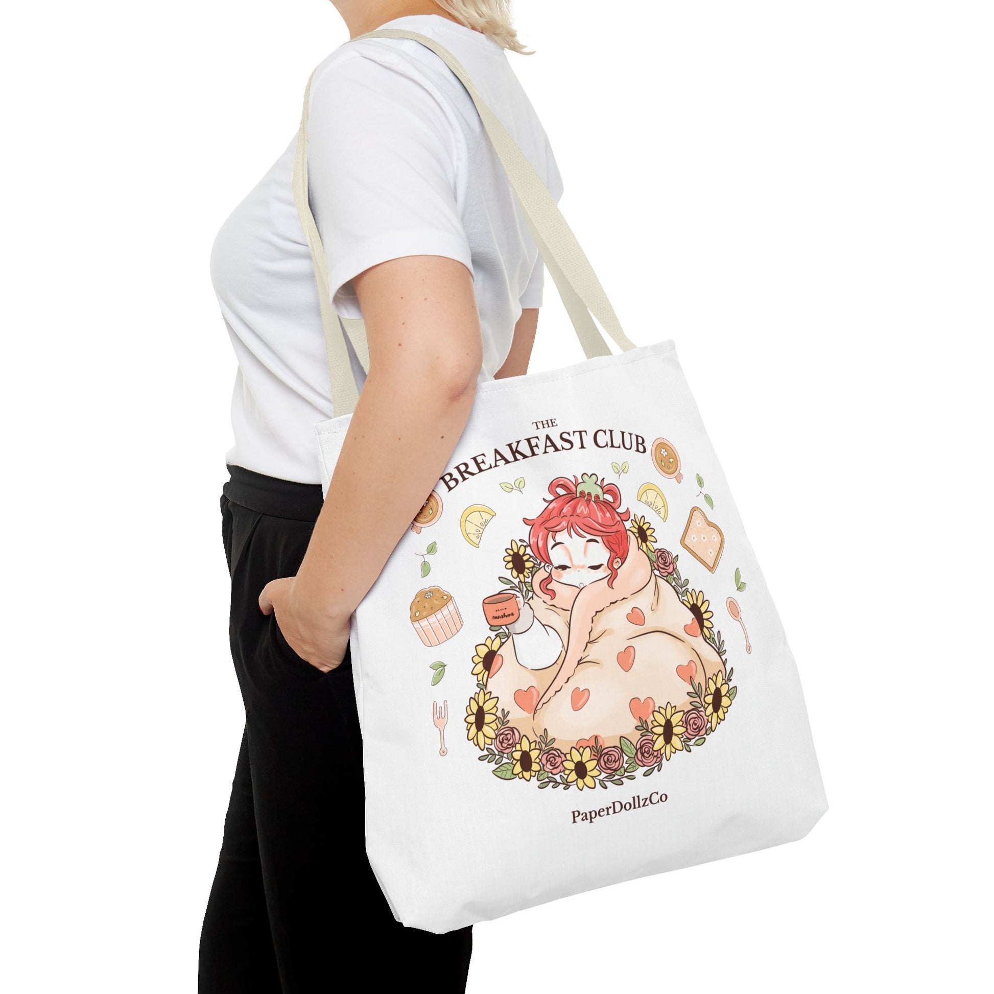 Breakfast Club Tote Bag for Food Lovers, Stylish Grocery Tote, Cute Shopping Bag, Gift for Foodies, Eco-Friendly Accessory | Cherry Merch
