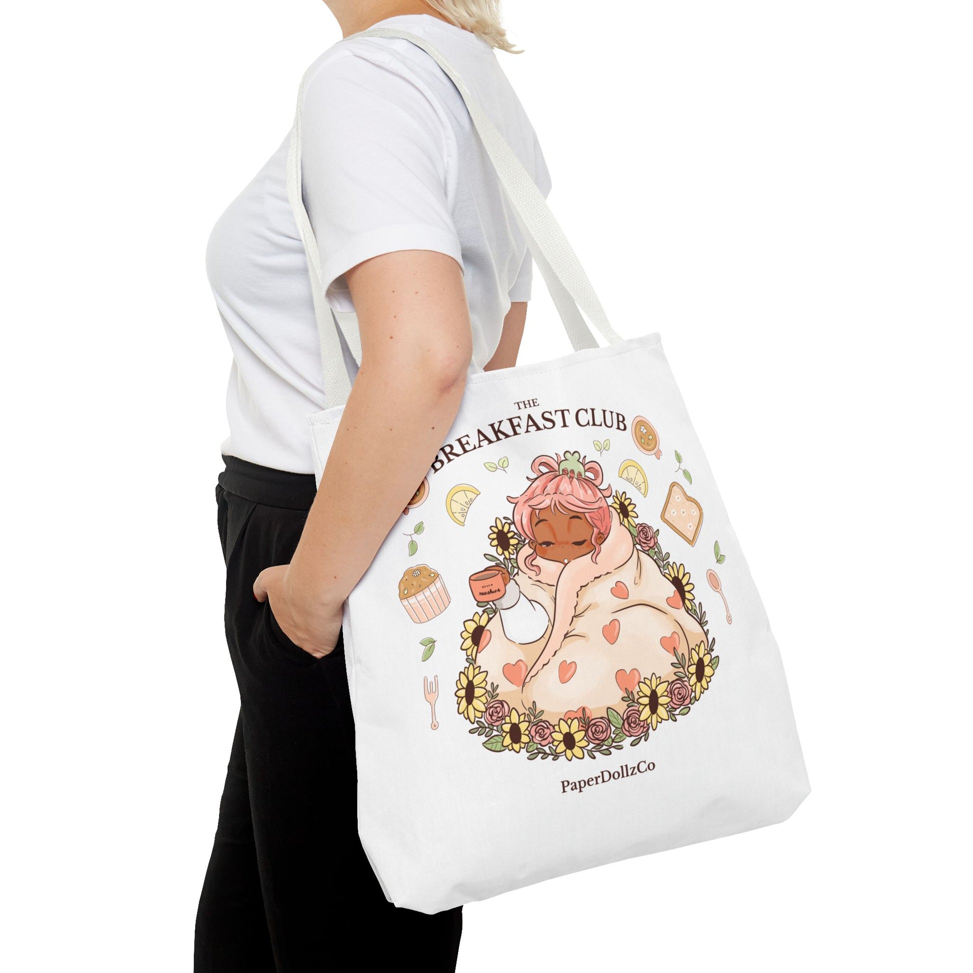 Breakfast Club Tote Bag for Food Lovers, Stylish Grocery Tote, Cute Shopping Bag, Gift for Foodies, Eco-Friendly Accessory | Apricot Merch