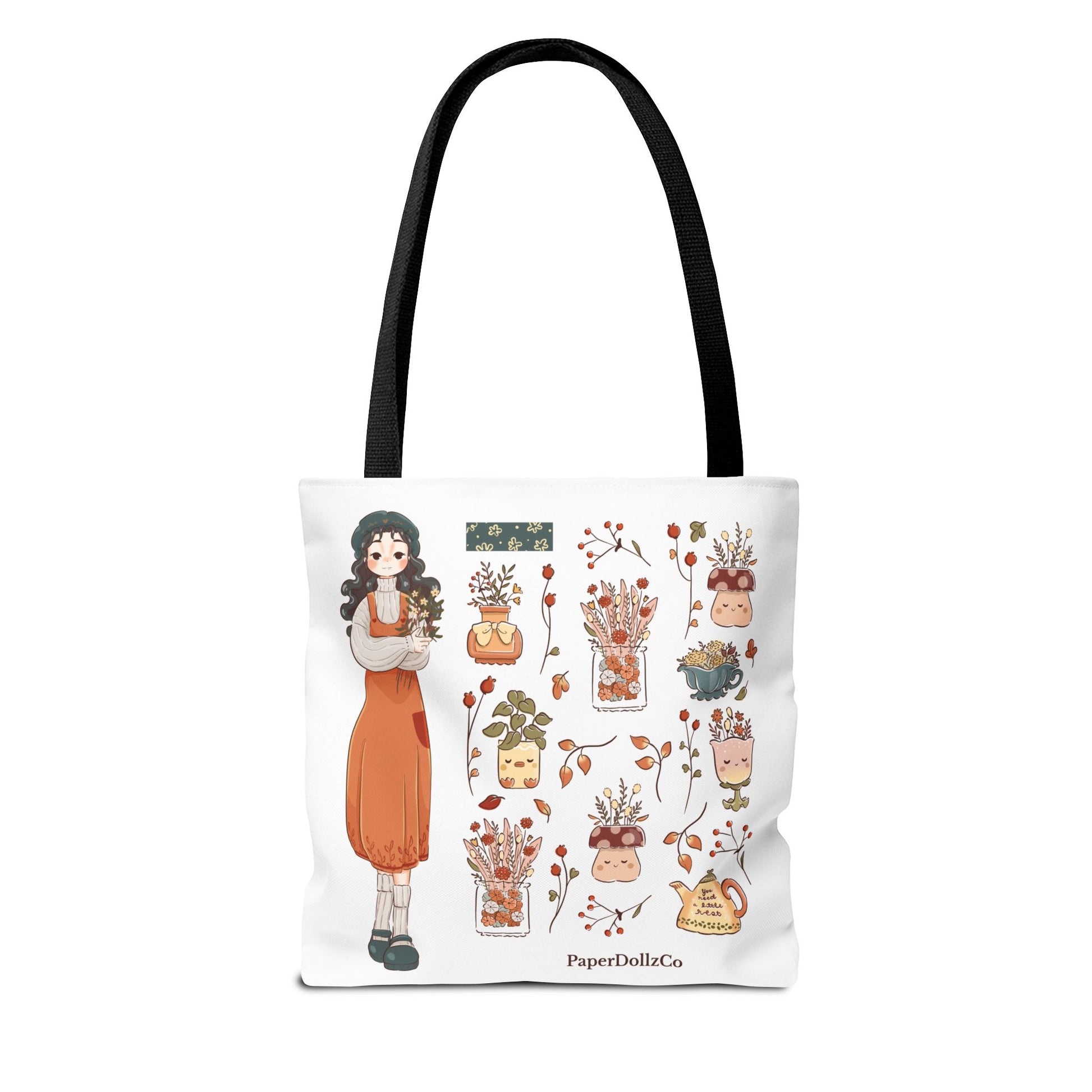 Autumn-Themed Tote Bag, Cozy Fall Essentials, Cute Eco-Friendly Shoulder Bag, Harvest Season Shopping Bag, Pumpkin Spice Carryall | Mulberry Merch