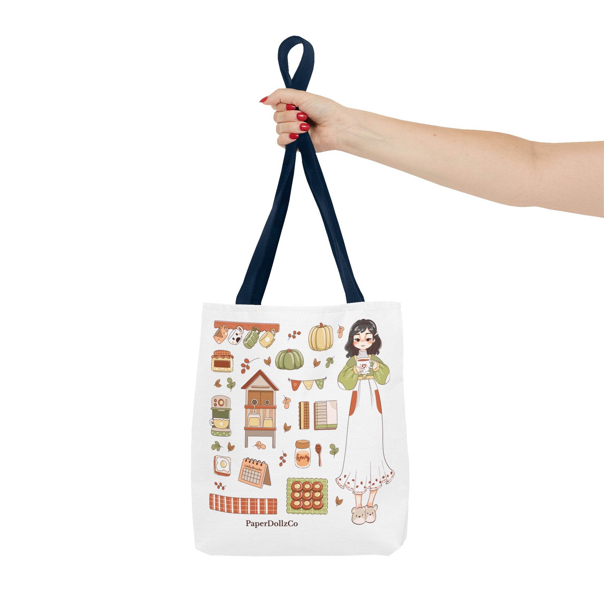 Autumn-Themed Tote Bag, Cozy Fall Essentials, Cute Eco-Friendly Shoulder Bag, Harvest Season Shopping Bag, Pumpkin Spice Carryall | Mulberry Merch