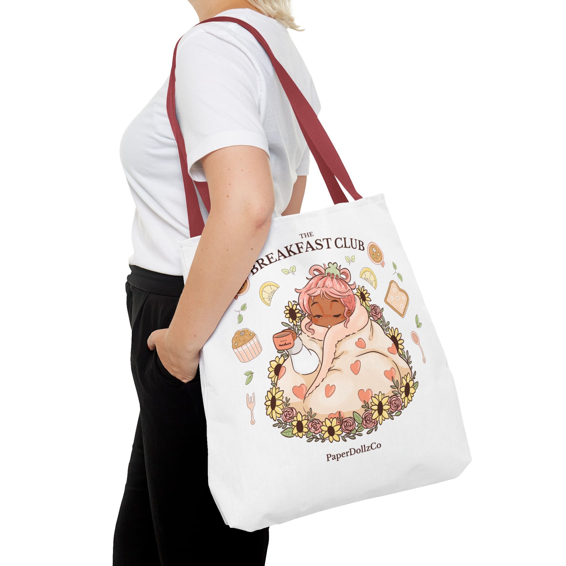Breakfast Club Tote Bag for Food Lovers, Stylish Grocery Tote, Cute Shopping Bag, Gift for Foodies, Eco-Friendly Accessory | Apricot Merch