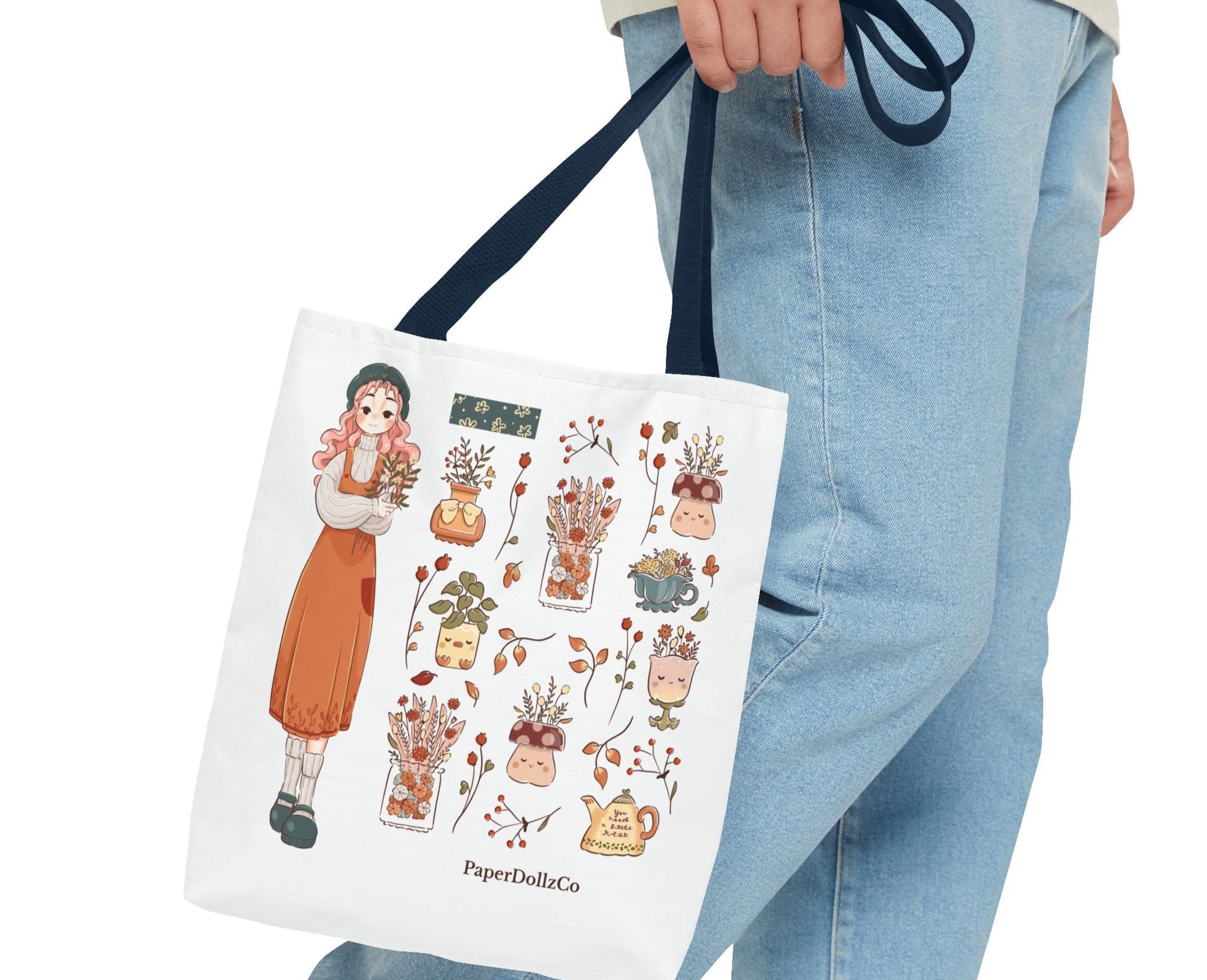 Autumn-Themed Tote Bag, Cozy Fall Essentials, Cute Eco-Friendly Shoulder Bag, Harvest Season Shopping Bag, Pumpkin Spice Carryall | Peach Merch