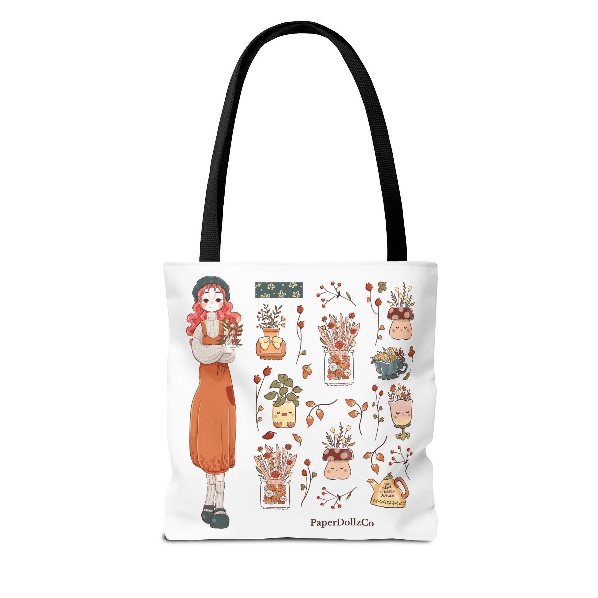 Autumn-Themed Tote Bag, Cozy Fall Essentials, Cute Eco-Friendly Shoulder Bag, Harvest Season Shopping Bag, Pumpkin Spice Carryall | Cherry Merch