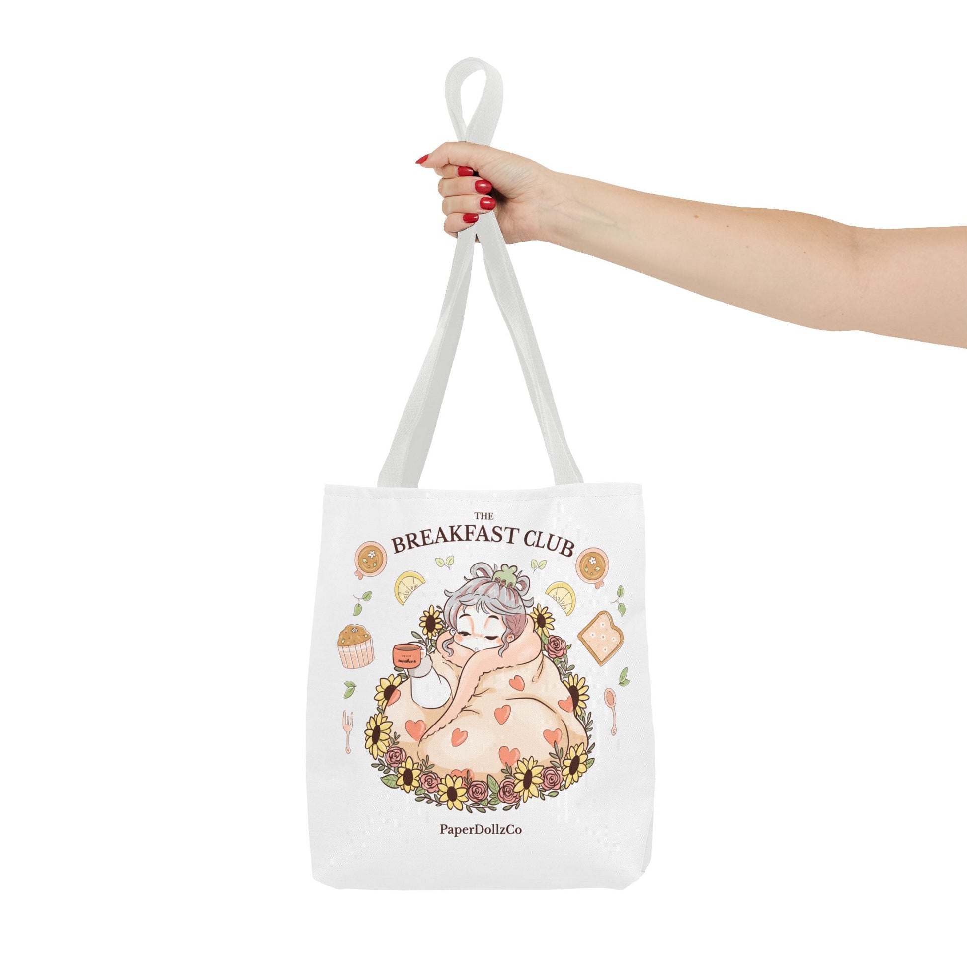 Breakfast Club Tote Bag for Food Lovers, Stylish Grocery Tote, Cute Shopping Bag, Gift for Foodies, Eco-Friendly Accessory | Cotton Merch
