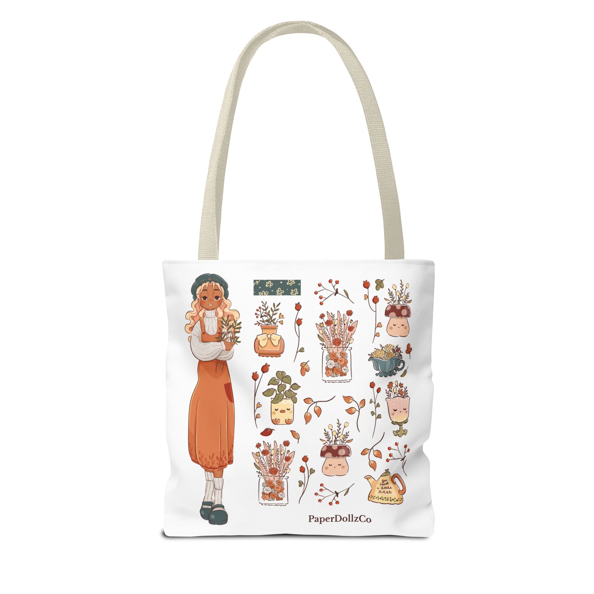 Autumn-Themed Tote Bag, Cozy Fall Essentials, Cute Eco-Friendly Shoulder Bag, Harvest Season Shopping Bag, Pumpkin Spice Carryall | Mirabelle Merch