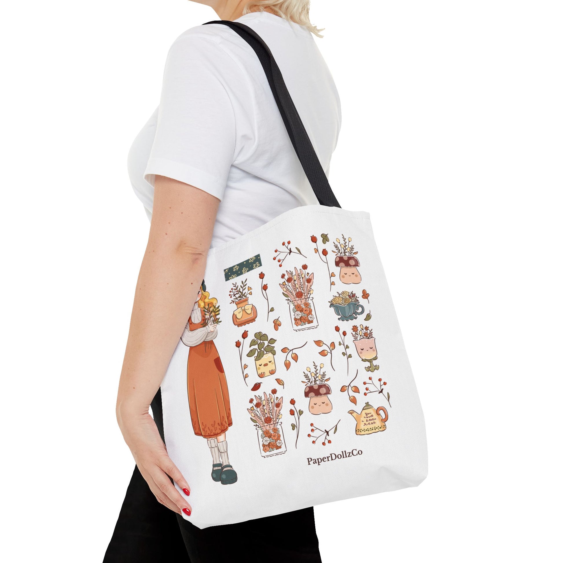 Themed Tote Bag, Cozy Fall Essentials, Cute Eco-Friendly Shoulder Bag, Harvest Season Shopping Bag, Pumpkin Spice Carryall | Lemon Merch